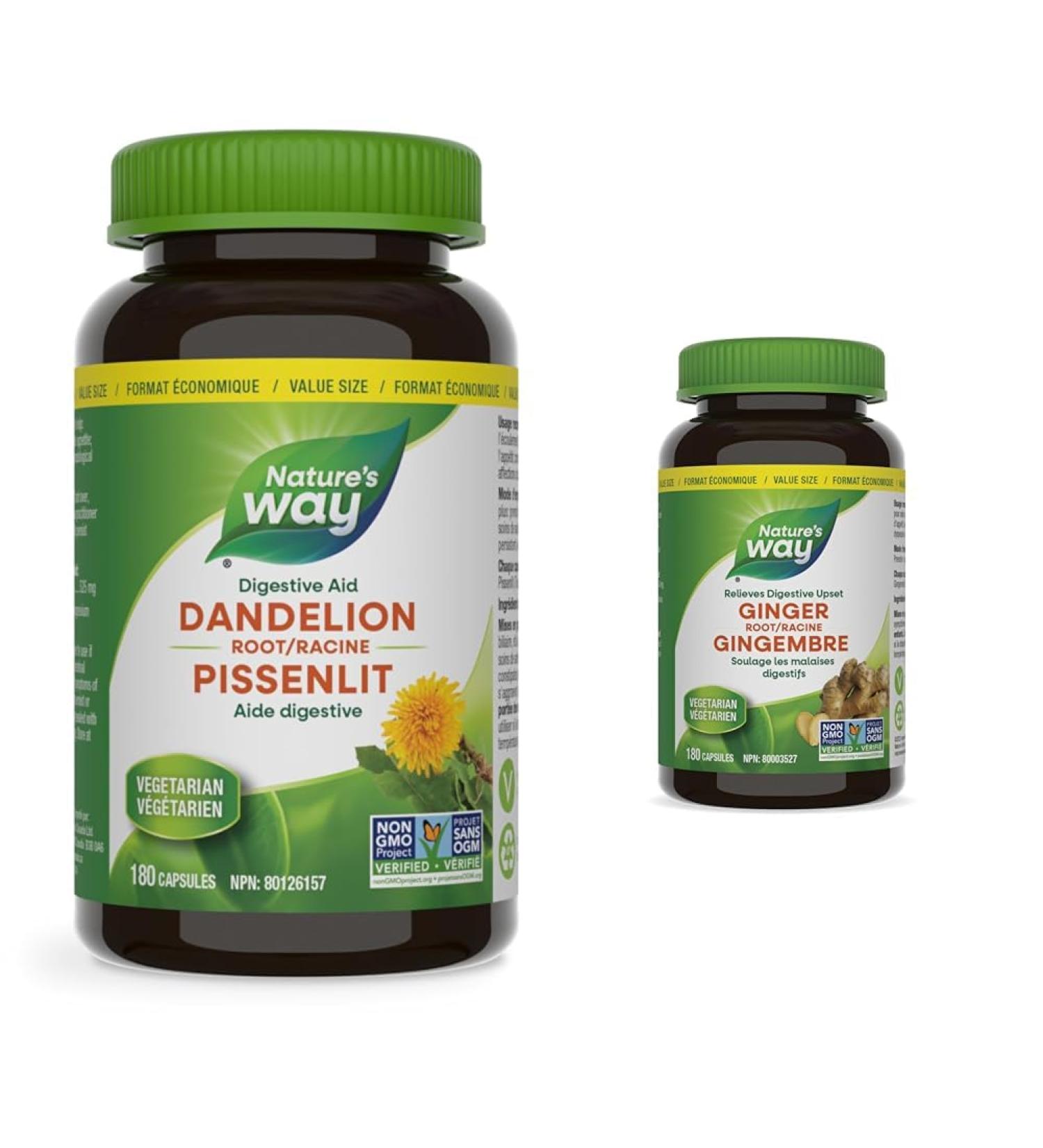 Nature's Way Dandelion Root - Digestion Supplement & Ginger Root Traditional Digestive Support Supplement - Buy Online on GoSupps.com