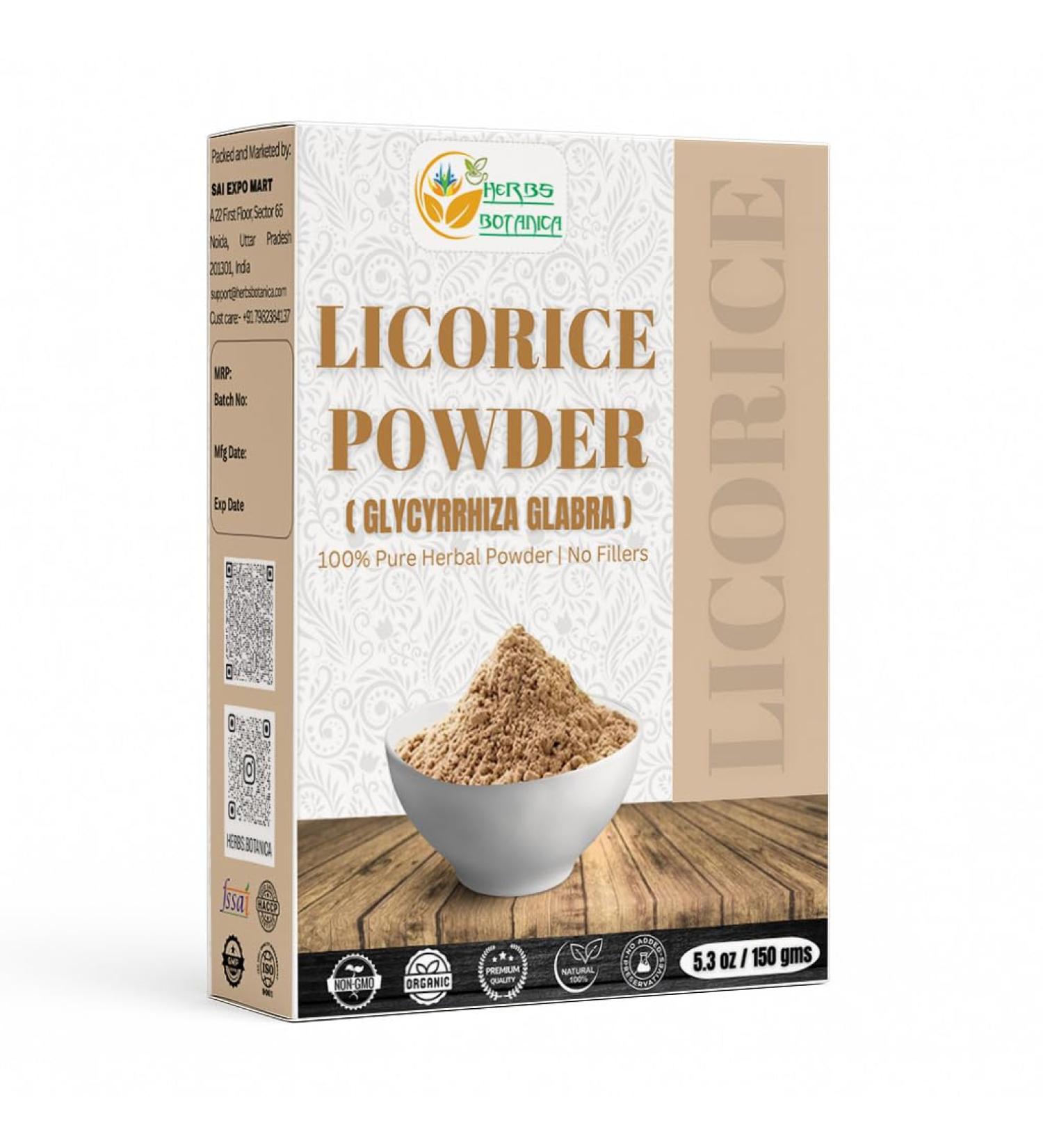 Herbs Botanica Licorice Powder 100% Pure & Natural Licorice Root Powder for Herbal Tea Skin Care & DIY Beauty Natural Licorice Root Supplement 5.3 oz Resealable Pack Licorice Root/ Glycyrrhiza glabra Powder - Buy Online on GoSupps.com