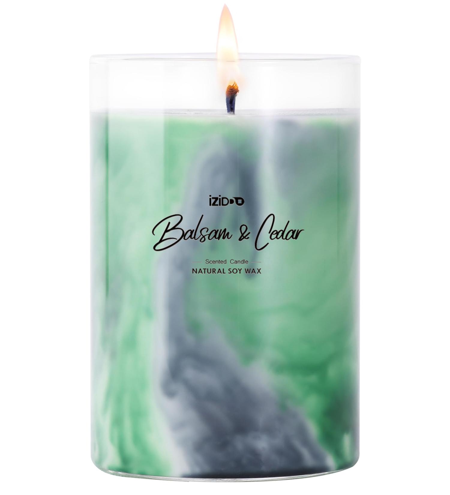 IZIDDO Balsam & Cedar Aromatherapy Candle - 15oz Handcrafted Natural Candle | Long Lasting 90 Hour Burn | Perfect Gift for Home & Special Occasions - Buy Online on GoSupps.com