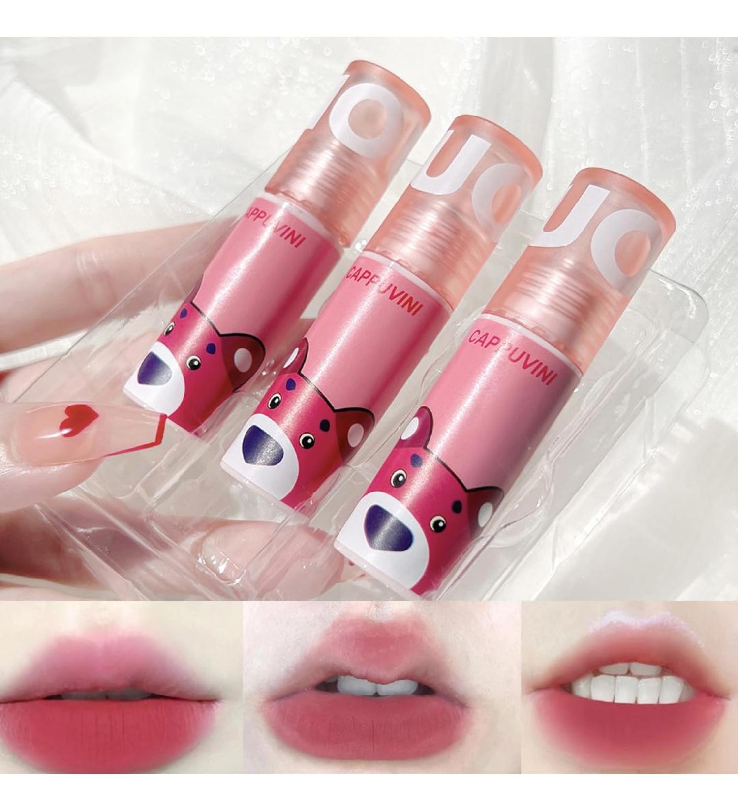Dulele 3PCS Matte Velvet Liquid Lipstick Set | Long-Lasting Cute Bear Lip Gloss & Stain | Non-Stick 24 Hour Lip Makeup for Girls - International Shipping - Buy Online on GoSupps.com