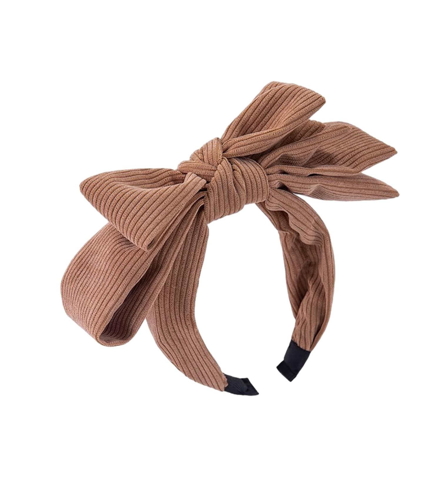 amangul Layered Bowknot Headbands for Woman Anti Slip Headbands Skincare Wide Brim Headband for Girls Washing Face Makeup(Khaki) - Buy Online on GoSupps.com