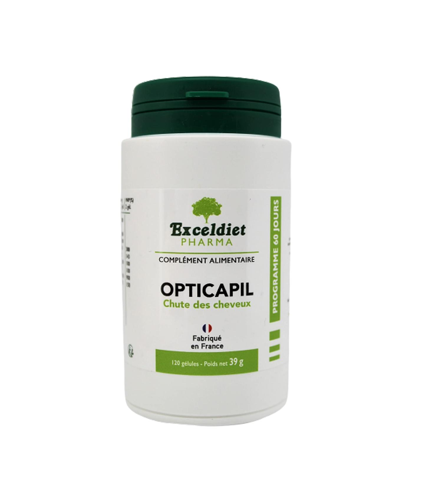  EXCELDIET PHARMA Hair Loss for Men and Women - Hair and Nails - High-Dosed Hair Food Supplement with Methionine and Cysteine Vitamins - 120 Vegetable Capsules Made in France - Buy Online on GoSupps.com