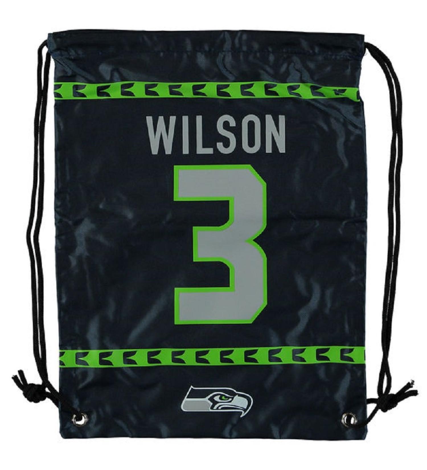 Seattle Seahawks Wilson R. #3 Drawstring Backpack