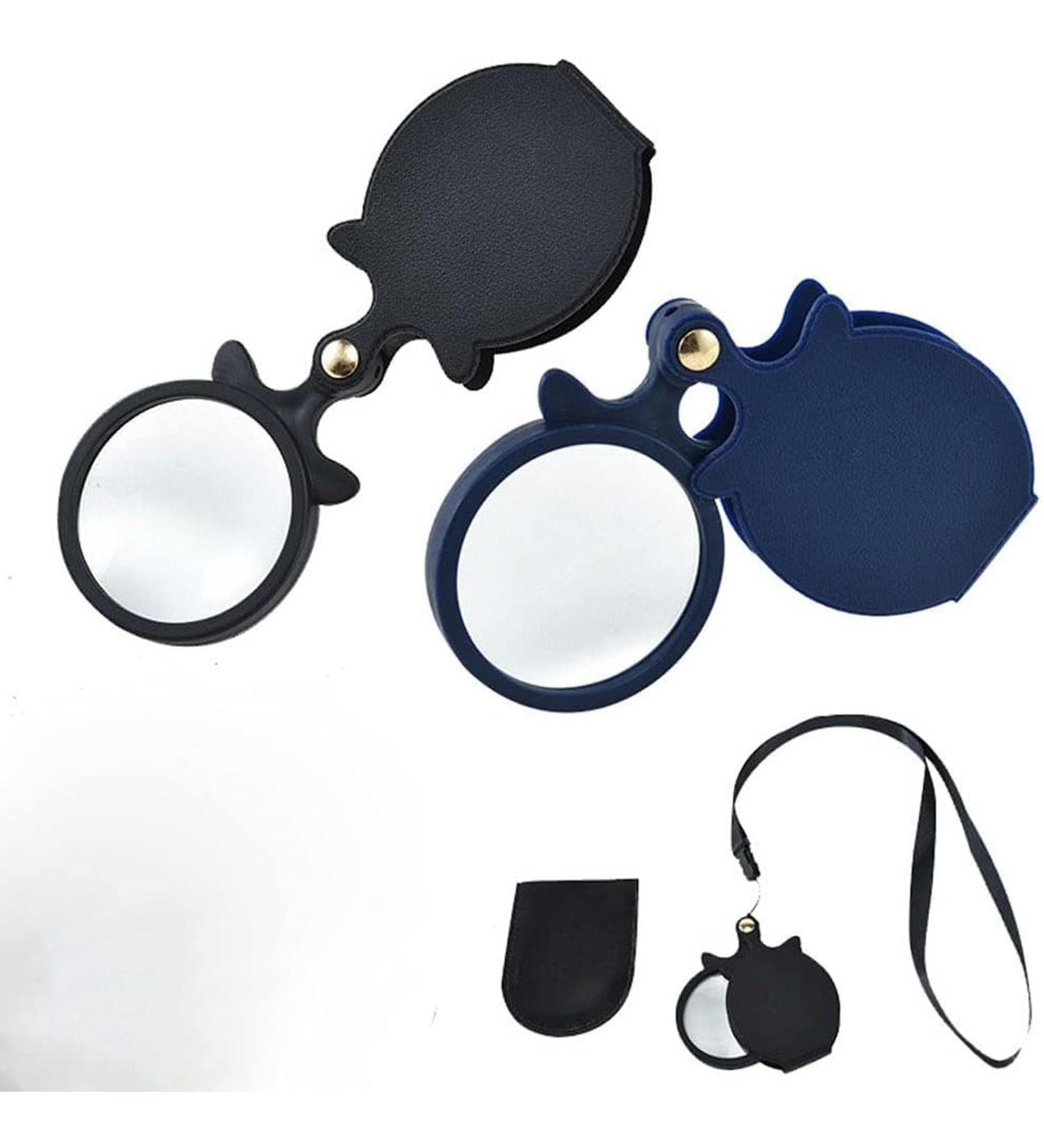 Portable 2pcs 10X Mini Small Pocket Folding Magnifier with Rotating Protective Holster for Reading Newspapers/Books/Magazines Science Hobbies Full of Stars - Buy Online on GoSupps.com