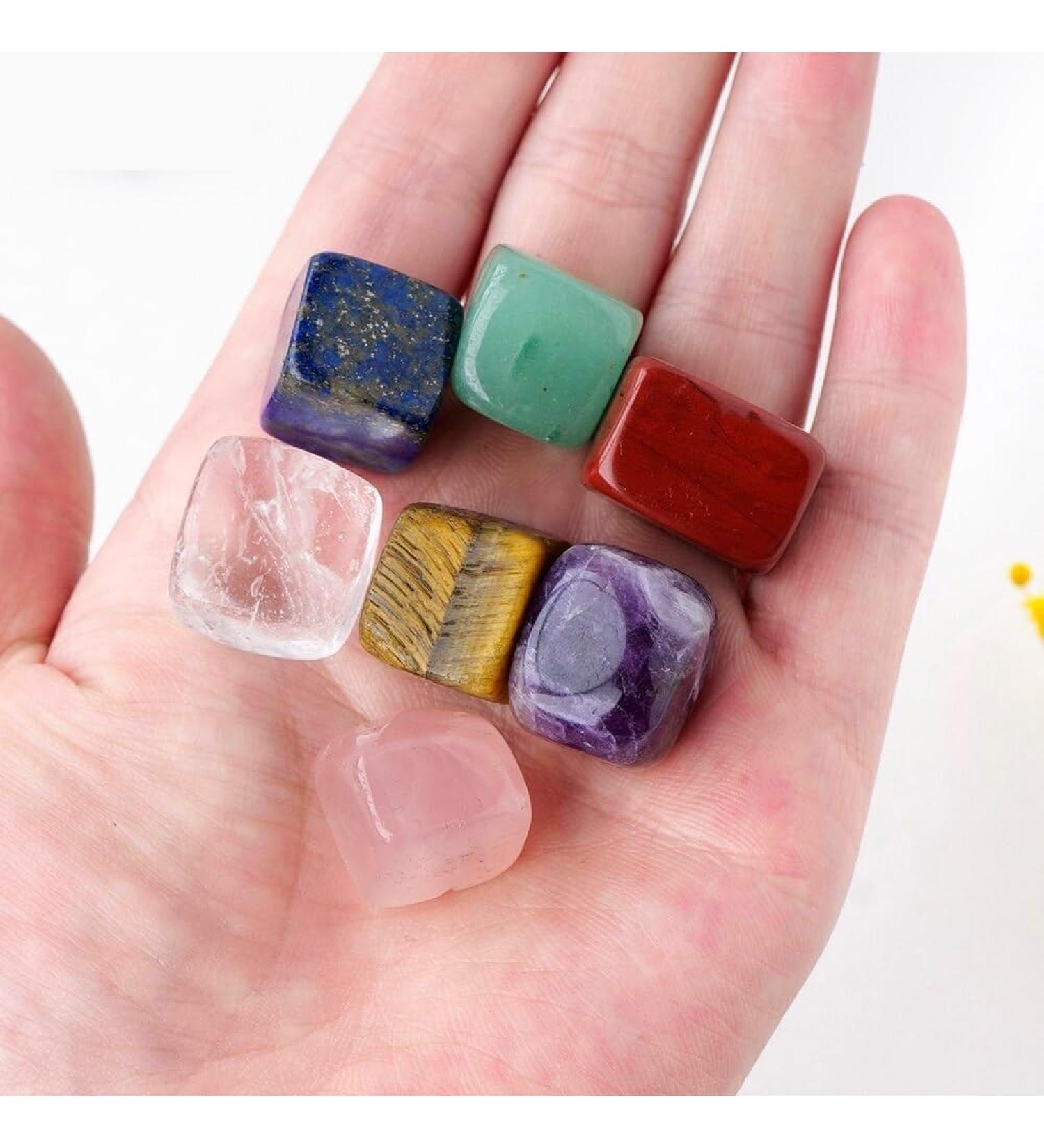 7pc Natural Crystal Seven Tumble Stone Reiki Crystal Cube Gemstone Amethyst Crystal Crafts Home Decoration Stone Mineral Specimen - Buy Online on GoSupps.com