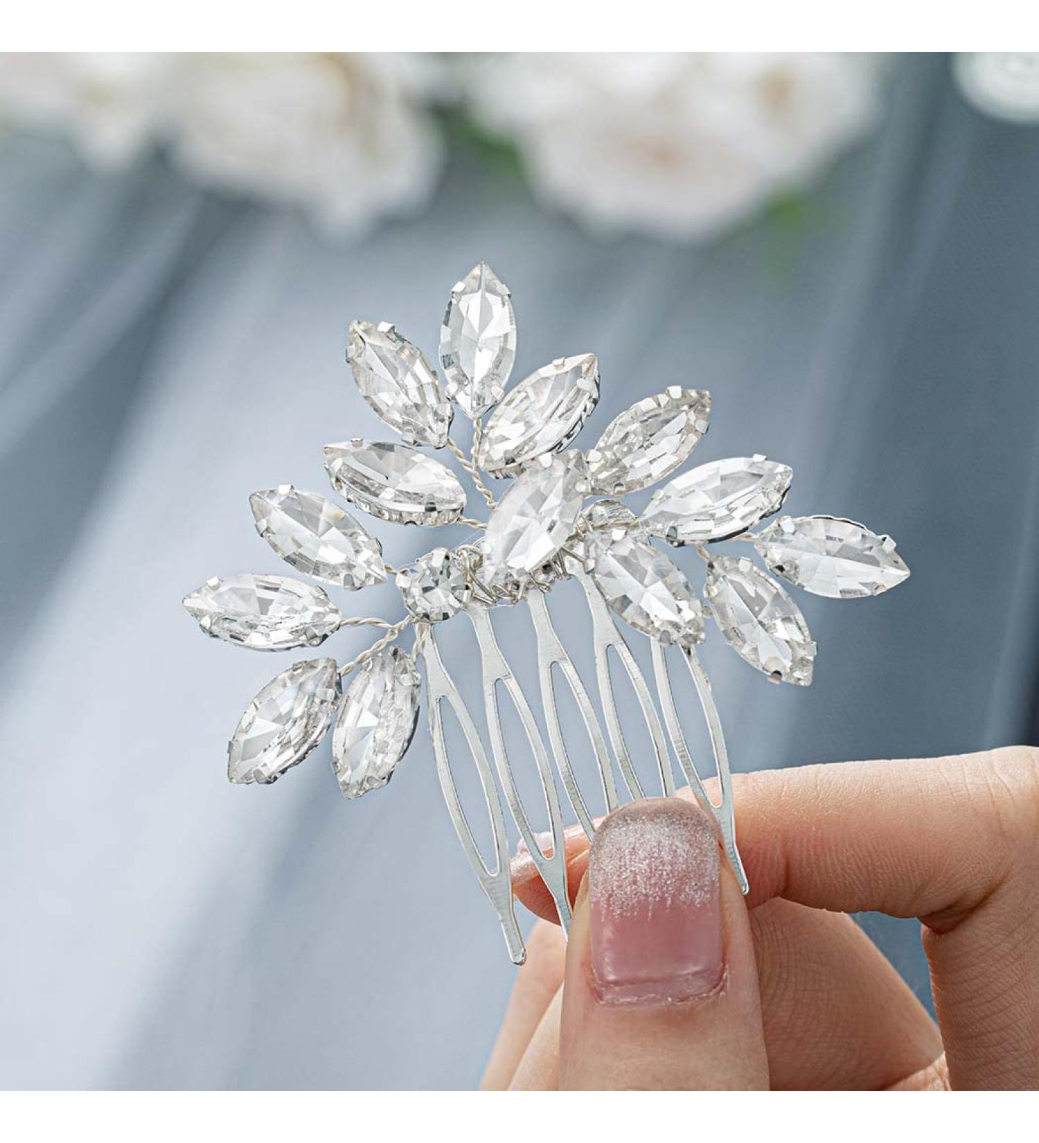 Crystal Wedding Hair Comb - Bridal Headpiece Rhinestone Hair Accessory for Bridesmaids and Girls - Buy Online on GoSupps.com