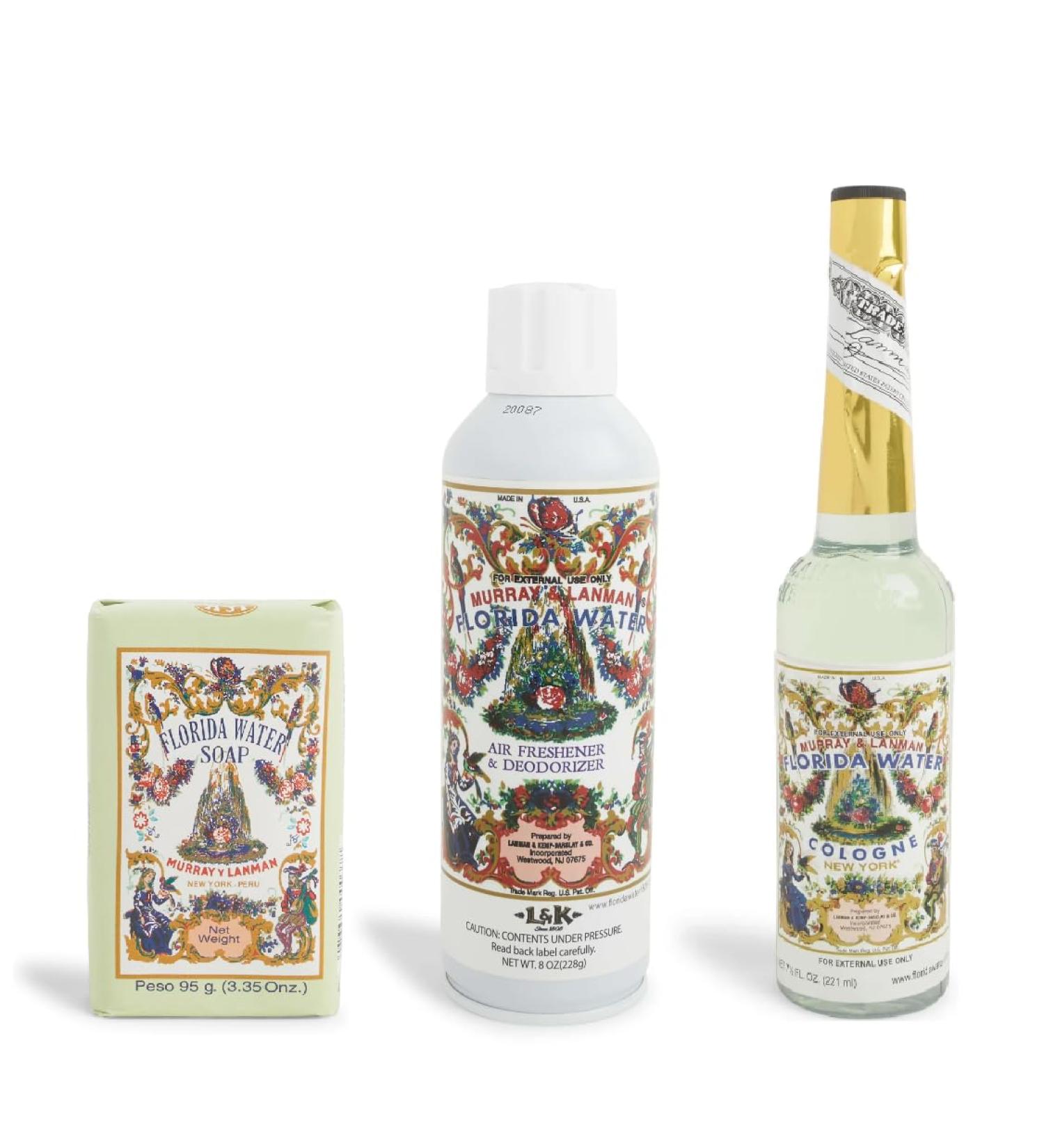 Lenman & Kemp Florida Water Soap Air Freshener & Cologne Set | Premium 3-Piece Bundle for Refreshing Fragrance | International Shipping Available - Buy Online on GoSupps.com