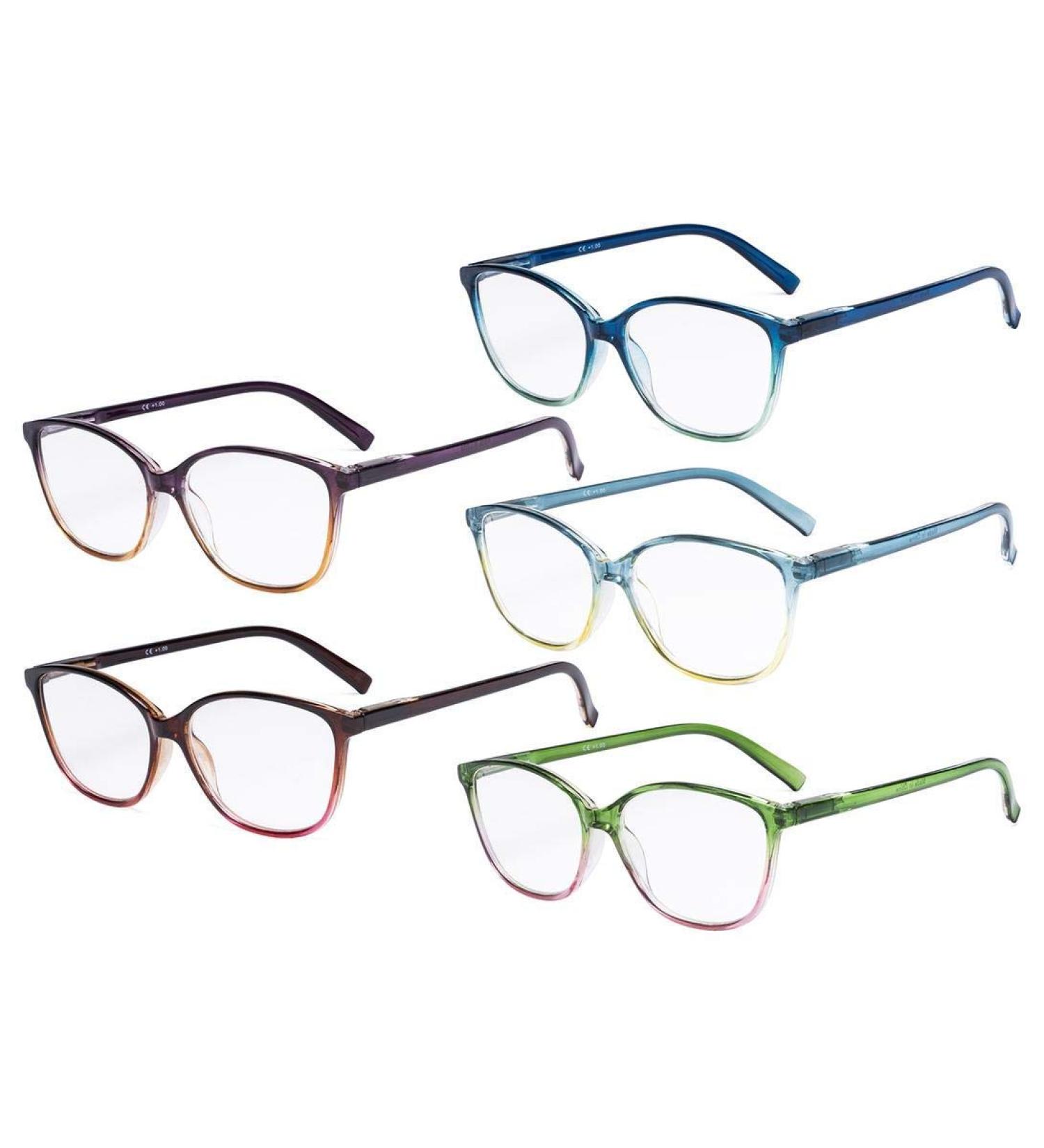 Eyekepper 5 Pack Ladies Reading Glasses - Stylish Cat-Eye Readers for Women +2.25 - International Shipping Available - Buy Online on GoSupps.com