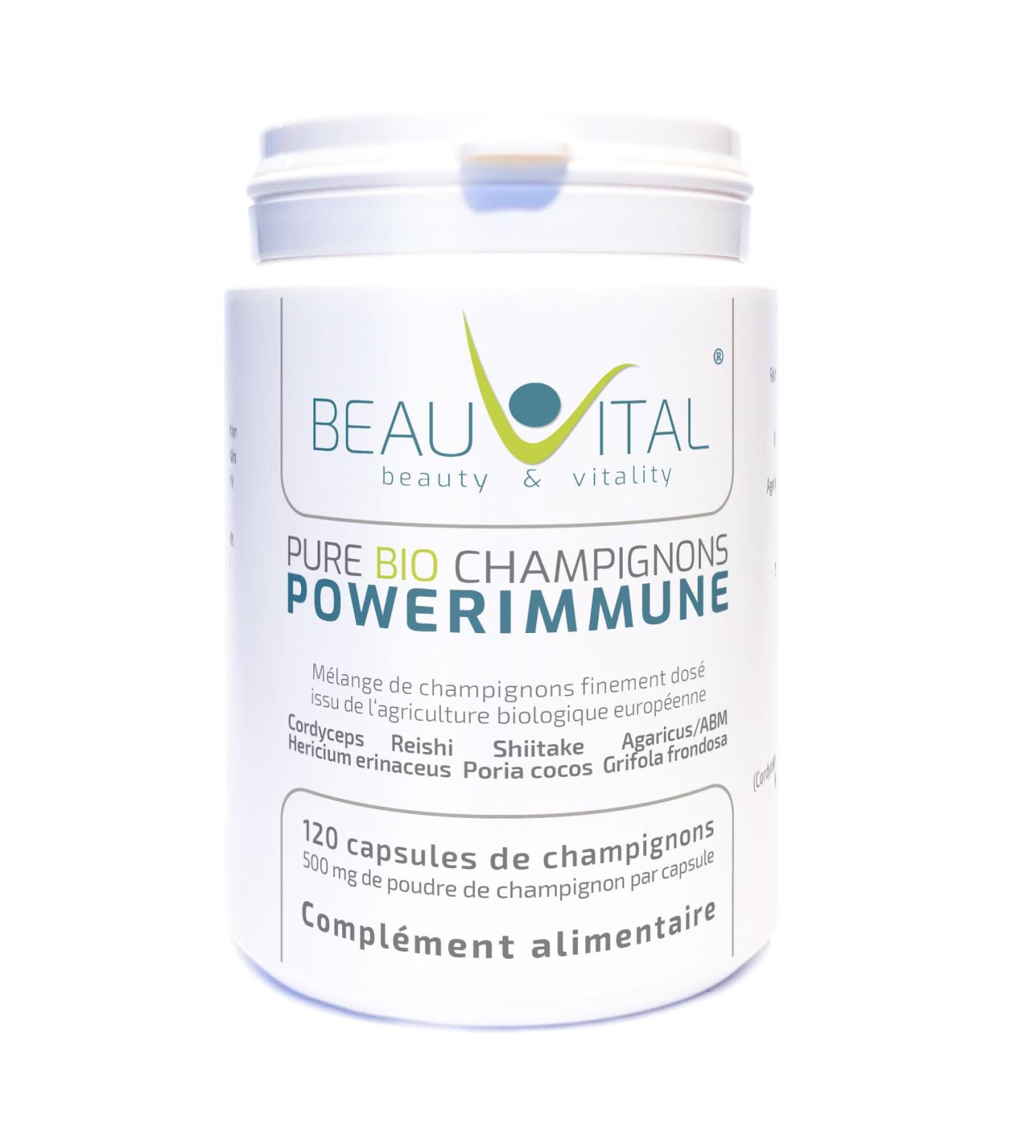 Pure Bio Mushrooms Powerimmune 120 capsules each 500 mg of Cordyceps Reishi Hericium Agaricus Grifola Emporia cocos Shiitake - Buy Online on GoSupps.com
