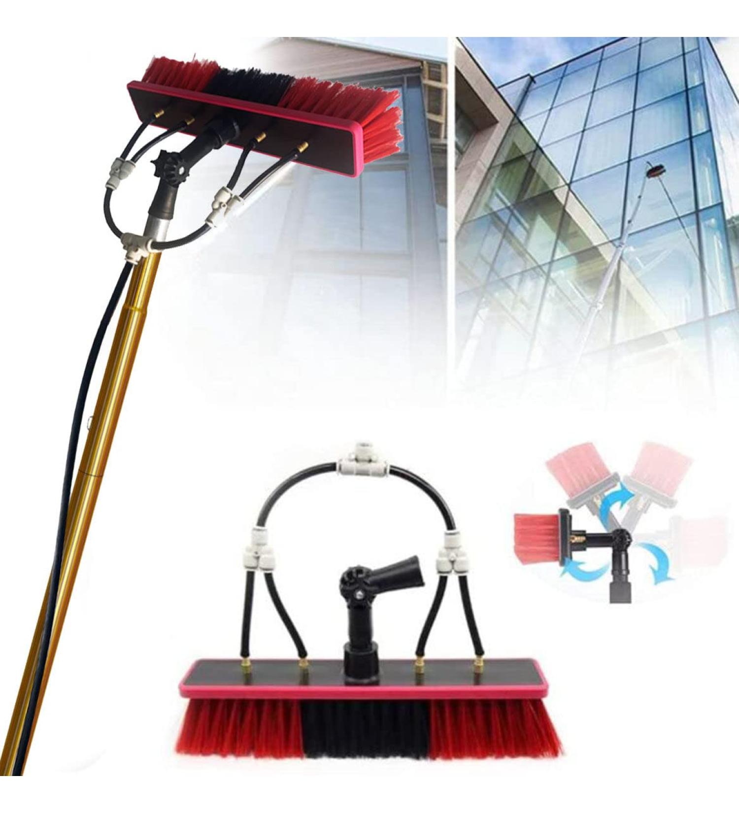 Water Fed Extendable Telescopic Window Cleaning Pole Window Cleaner Kit 3.6m/7.2m/9m Extended Cleaning Brush 35cm Brush Head 30FT/9M - Buy Online on GoSupps.com
