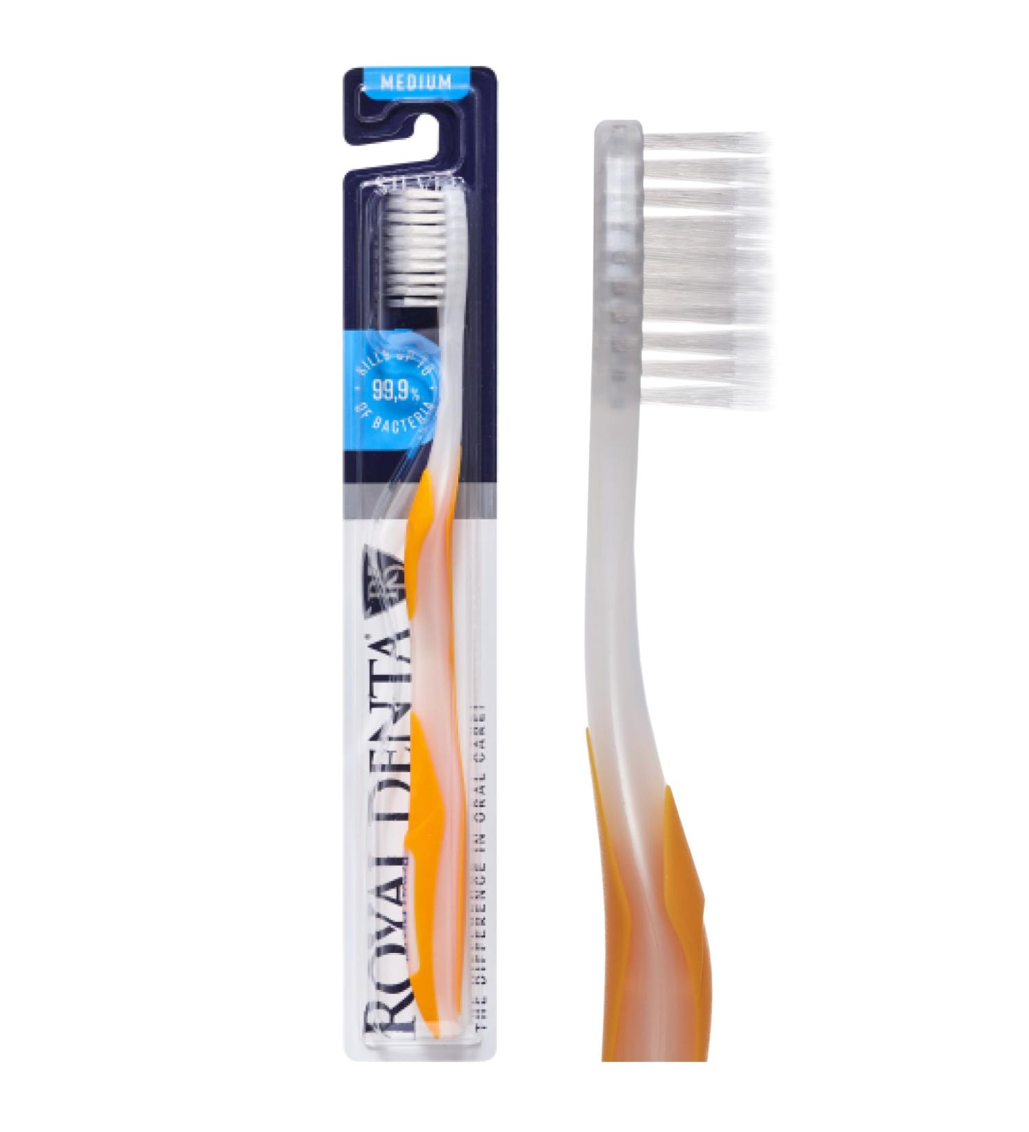 Royal Denta Nano Silver Toothbrush - Medium Yellow | Best International Shipping & Superior Dental Care - Buy Online on GoSupps.com