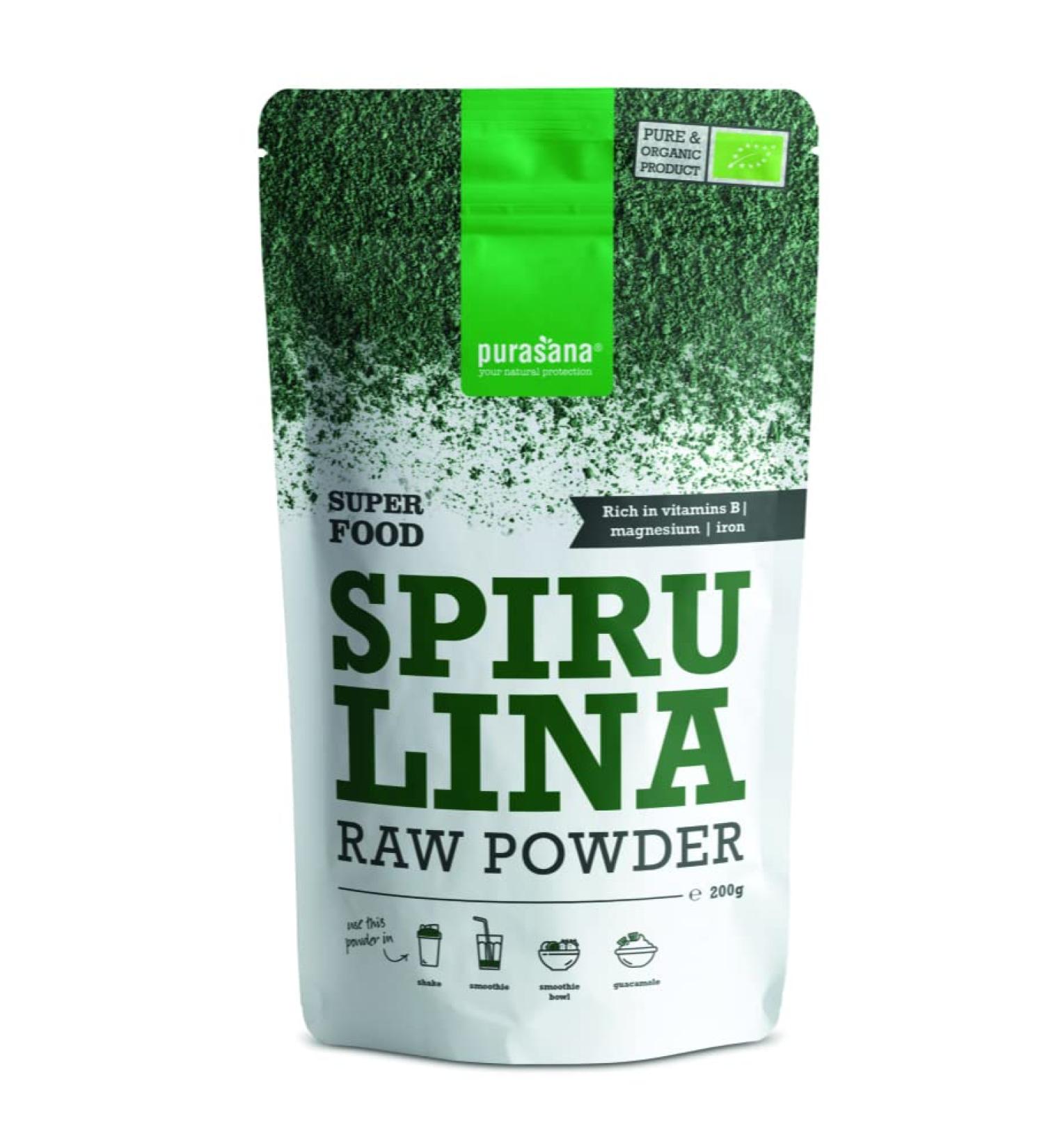 Purasana Spirulina Bio Powder, Spirulina Blue Seaweed Ecocert | 200G