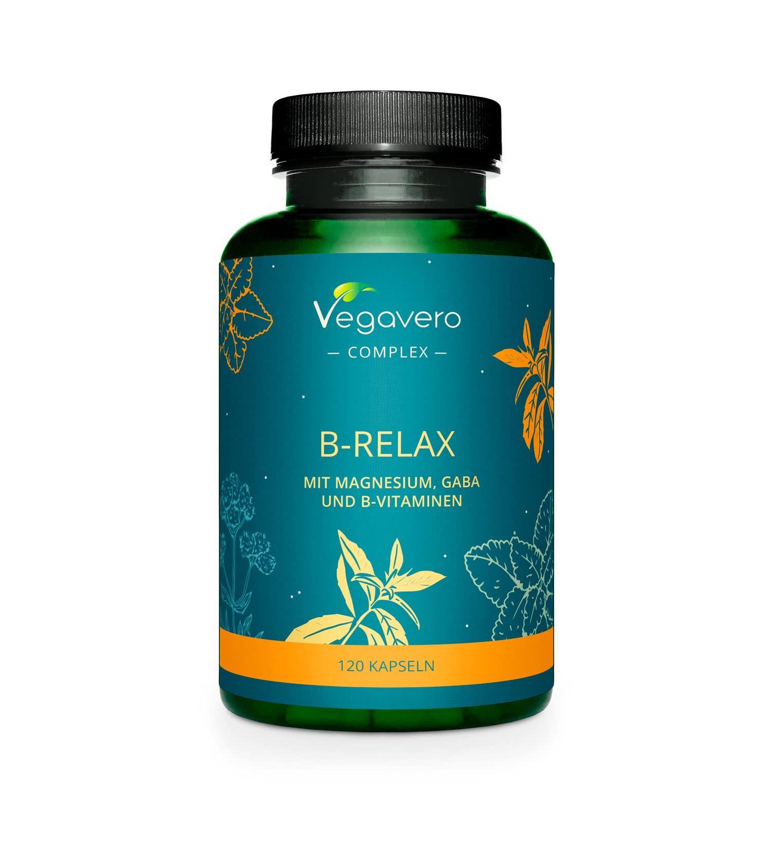 Relaxation Complex | Valerian and Lemon Balm Extracts | With GABA B Vitamins Magnesium and Zinc | No Additives | Anti Stress + Relaxation | 120 Capsules | Vegan | Vegavero  - Buy Online on GoSupps.com