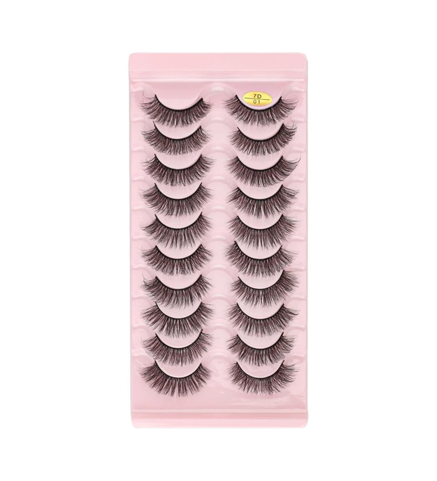 UAMOU Lashes Volume Fluffy Dense Russian Curling Fake Eyelashes Mink Eyes Extension Russian Strip Lashes handmade Cheerfully (Color : 10pairs 7D-01 Size : 2 Boxes) - Buy Online on GoSupps.com
