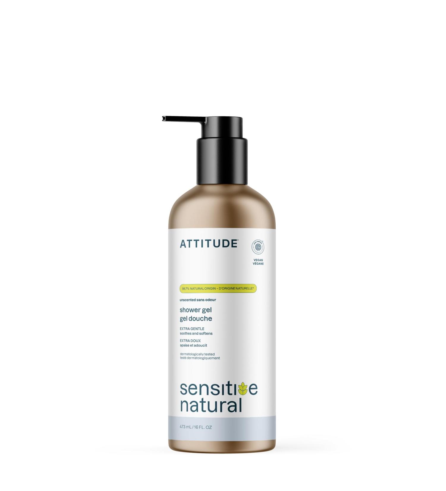 ATTITUDE Body Wash for Sensitive Skin EWG Verified Shower Gel Soothing Oat Dermatologically Tested Plant and Mineral-Based Vegan Personal Care Aluminum Bottle Unscented 16 Fl Oz Unscented 16 Ounce (Pack of 1) - Buy Online on GoSupps.com