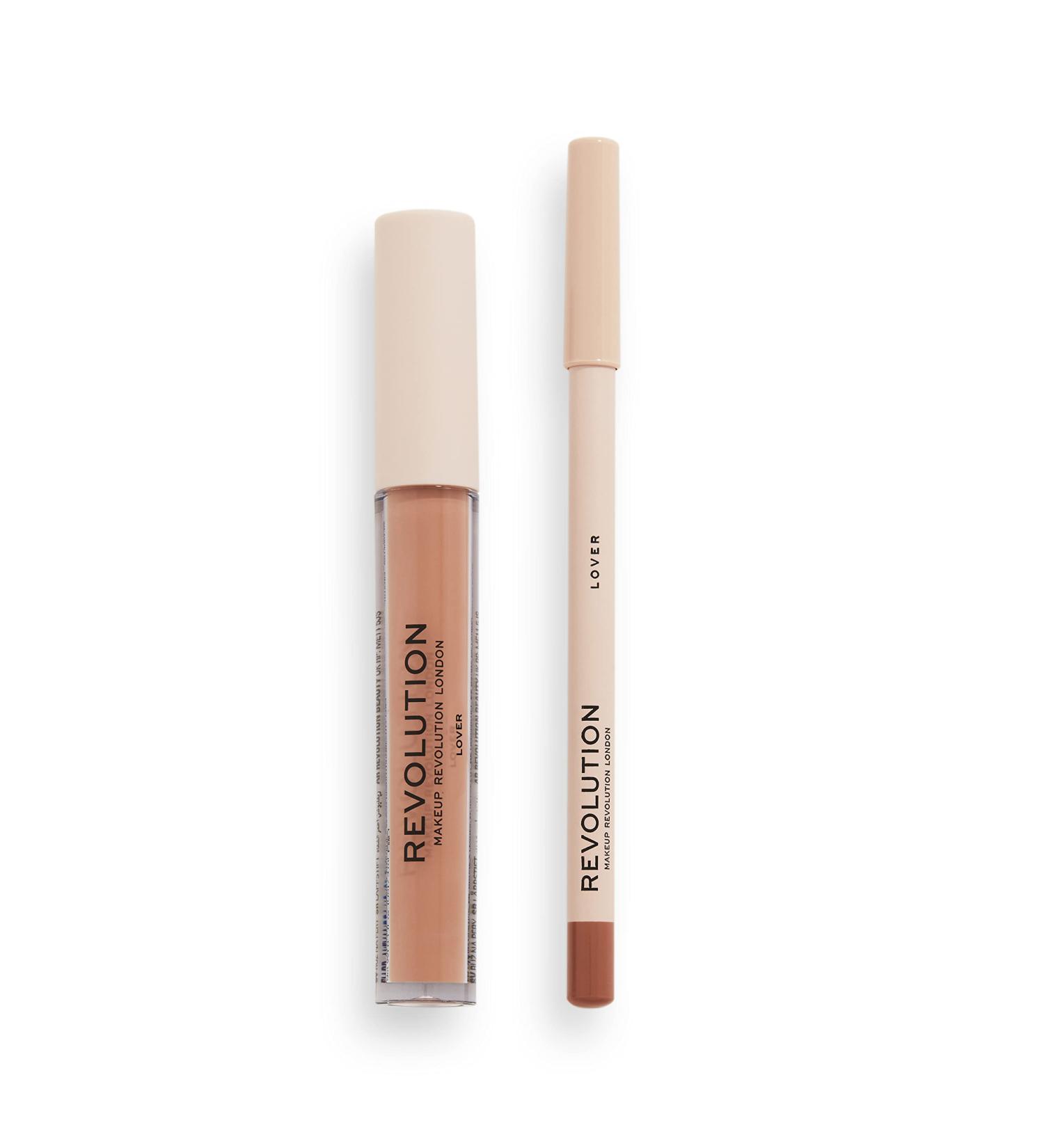 Makeup Revolution London Lip Contour Kit - Lover Lip Gloss & Lip Liner Duo 1ml/1g - Buy Online on GoSupps.com