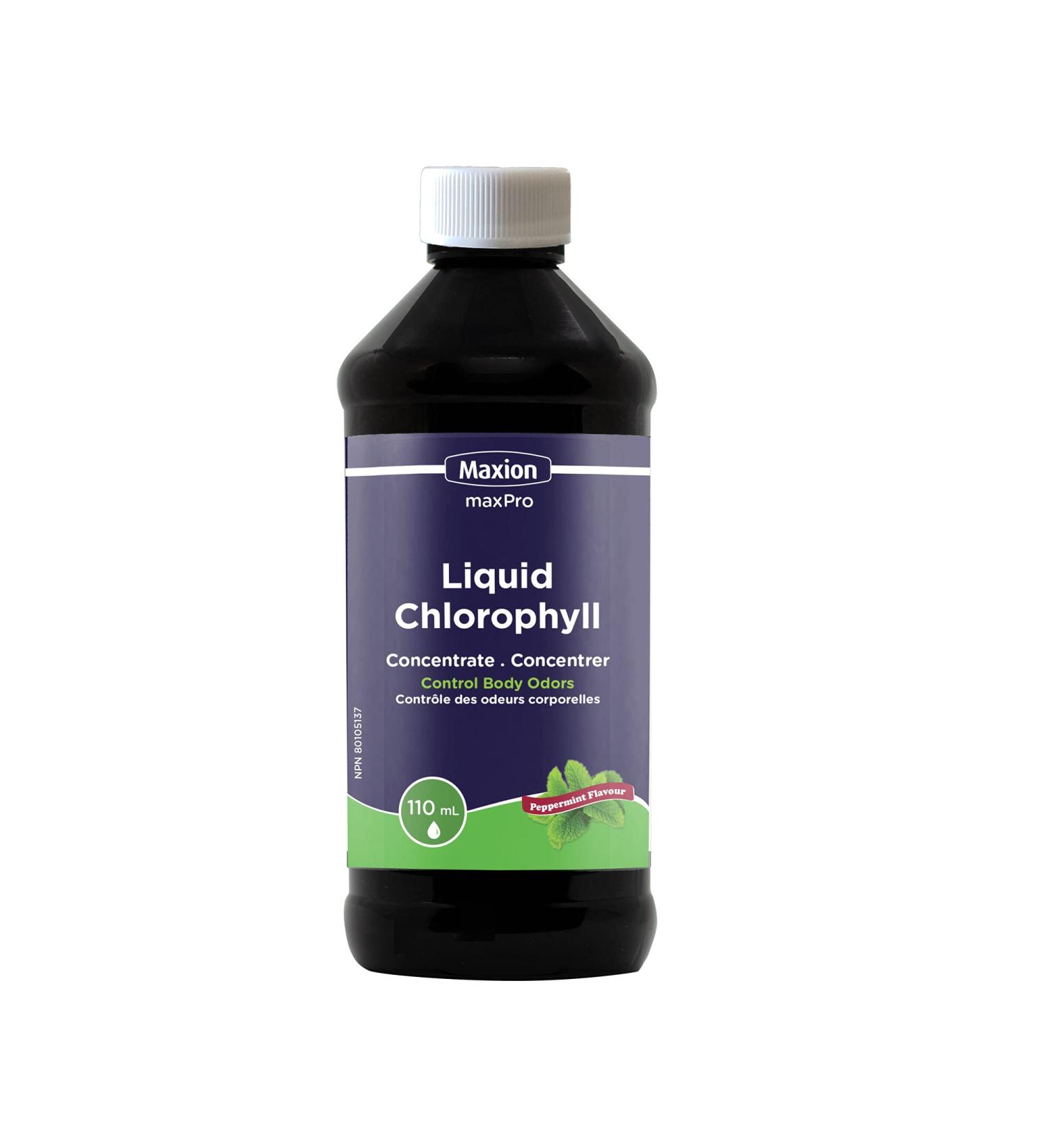 Maxion Liquid Chlorophyll Concentrate to Cleanse and Detoxify your Body Natural Body Deodorant Peppermint Flavor 110ml - Buy Online on GoSupps.com