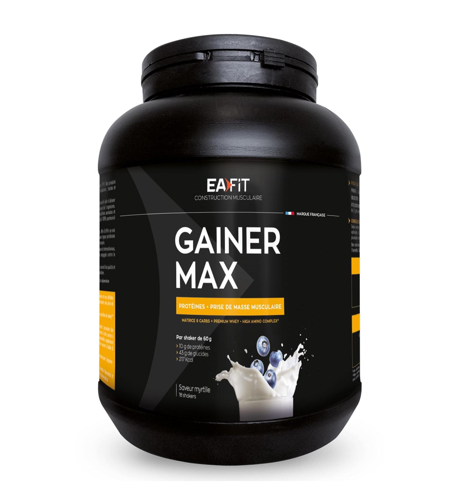 EAFIT GAINER MAX 1.1 kg - Blueberry - Bodybuilding Protein - Whey + Egg - Muscle Gain - Calorie Intake - Mineral Vitamins - 18 Servings - French Brand - Certified Anti-Doping - Buy Online on GoSupps.com
