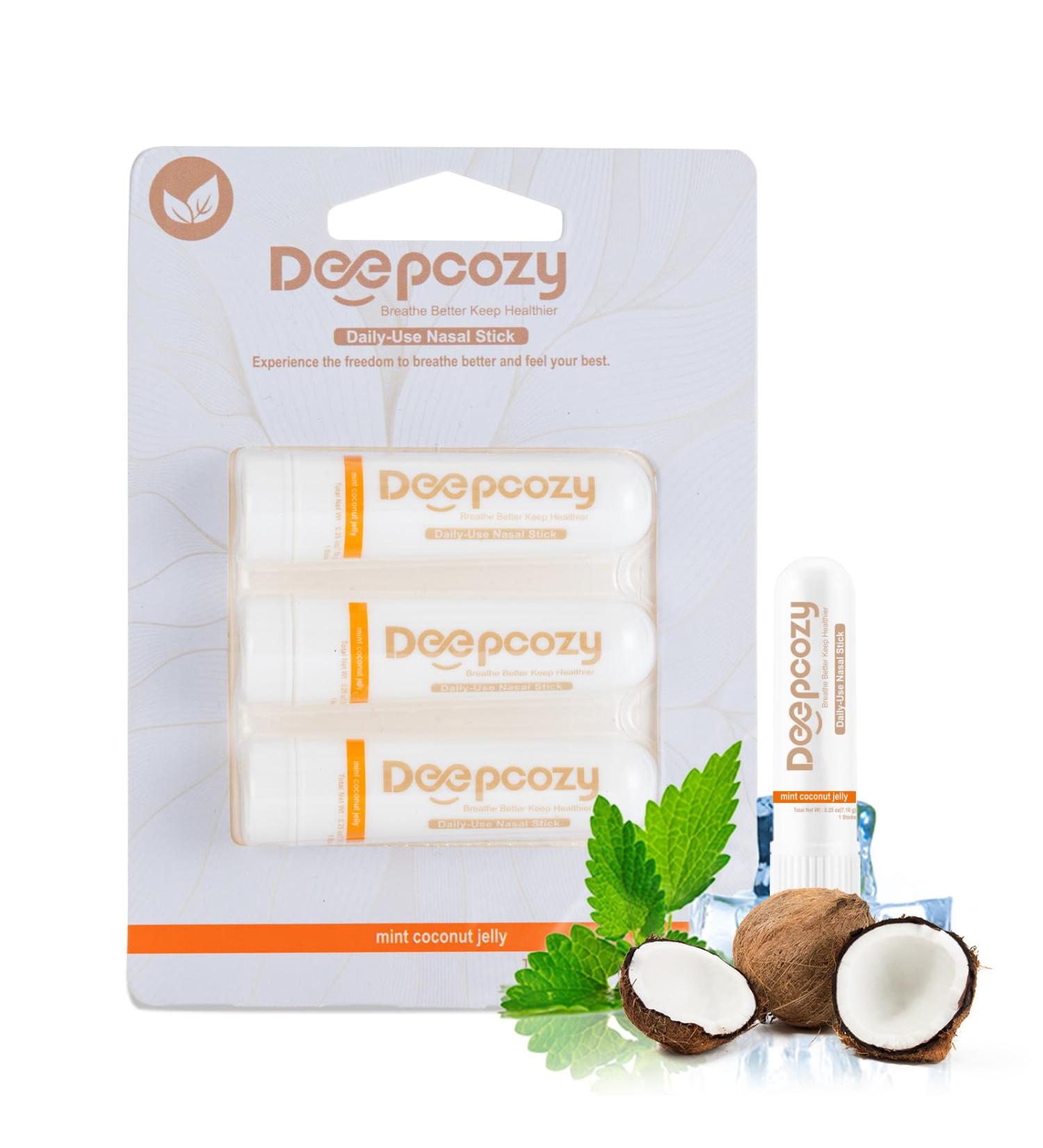 DeepCozy Nasal Stick for Adults 3 Pack Nasal Inhaler Stick for Distraction Relief & Mild Stress Portable Nasal Sticks Nose Inhaler Stick with Menthol for Work/Study/Travel (Mint White)