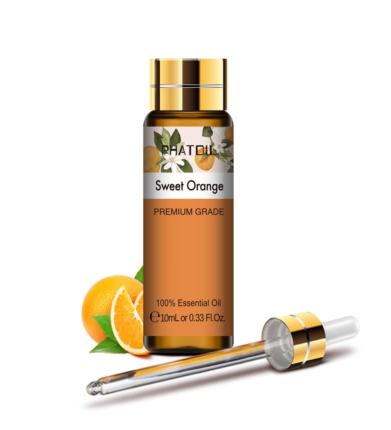 PHATOIL 100% Pure Sweet Orange Essential Oil 10ML - Undiluted & Cruelty-Free - Aromatherapy for Home Diffusers - Buy Online on GoSupps.com