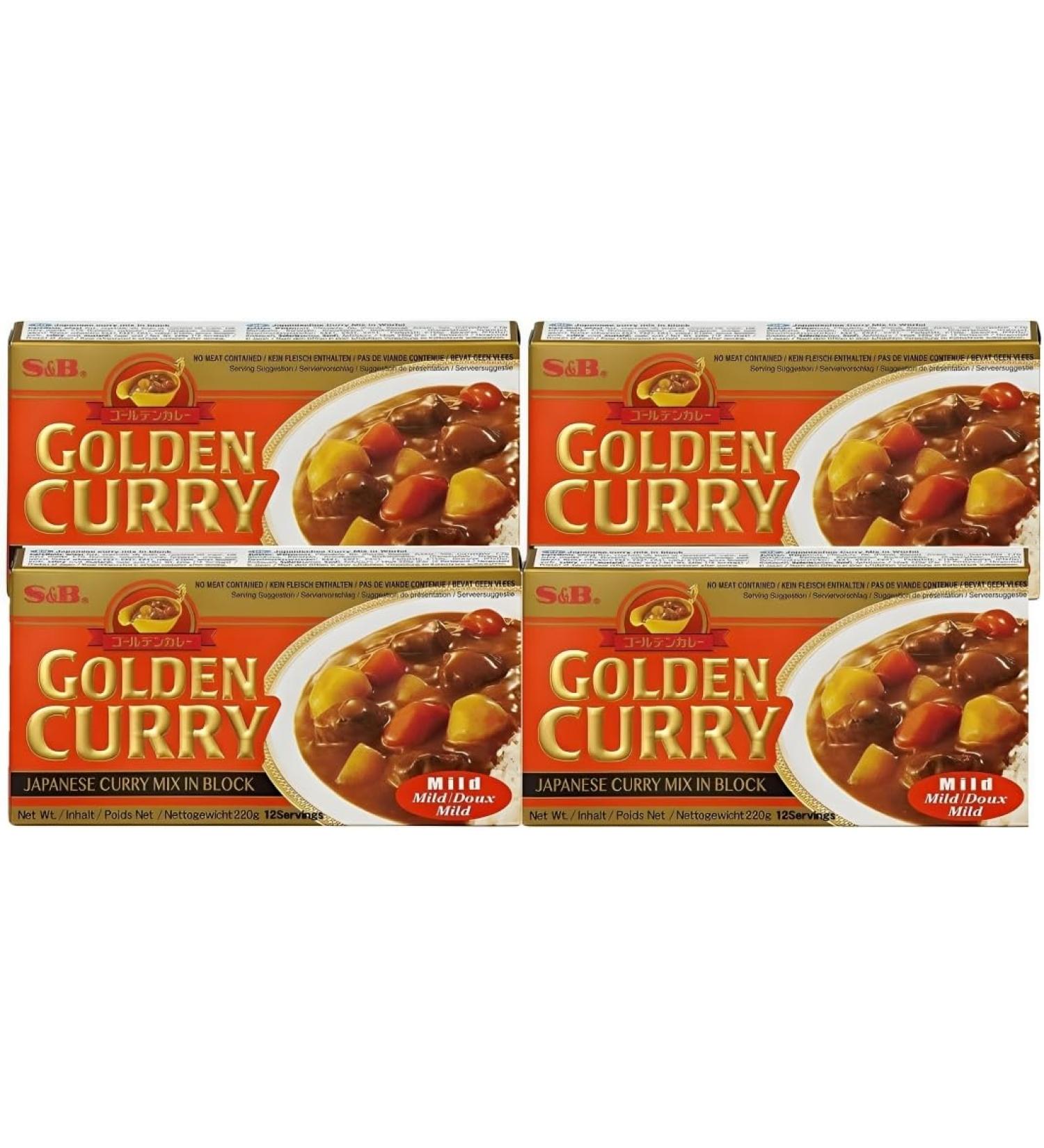 S&B - Golden Curry Mild 220g x 4 uds - Promoo Pack - Buy Online on GoSupps.com