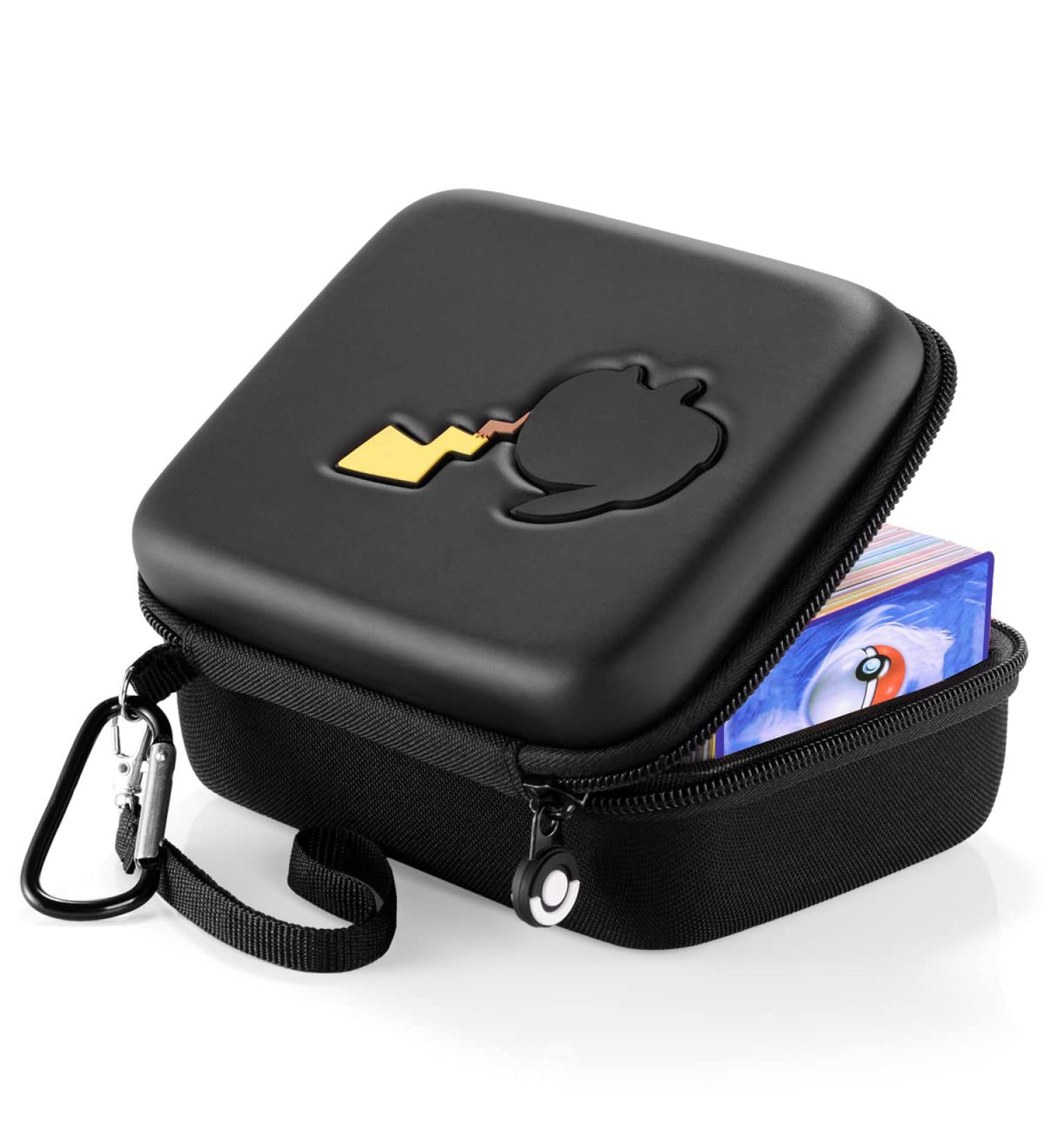 Tombert Hard-Shell Carrying Case for PTCG Trading Cards - Holds 400+ Cards - Perfect Gift for Boys - Fits Magic MTG and PTCG - Black Pika - Buy Online on GoSupps.com