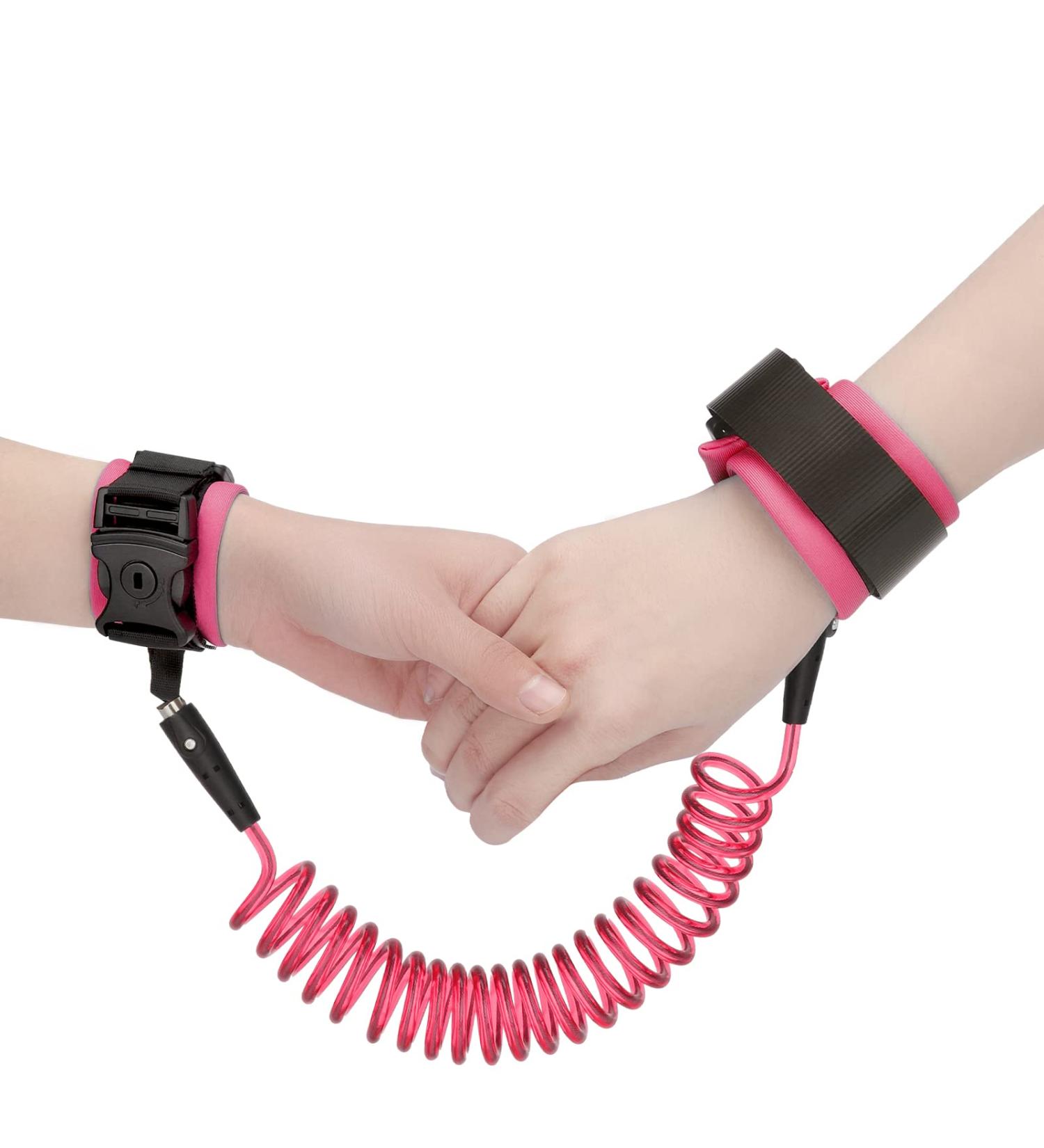 Anyfirst 2m Anti-Lost Wrist Belt Leash for Children - 360 Rotatable Bungee Link for Travel & Outdoor - Pink - Buy Online on GoSupps.com