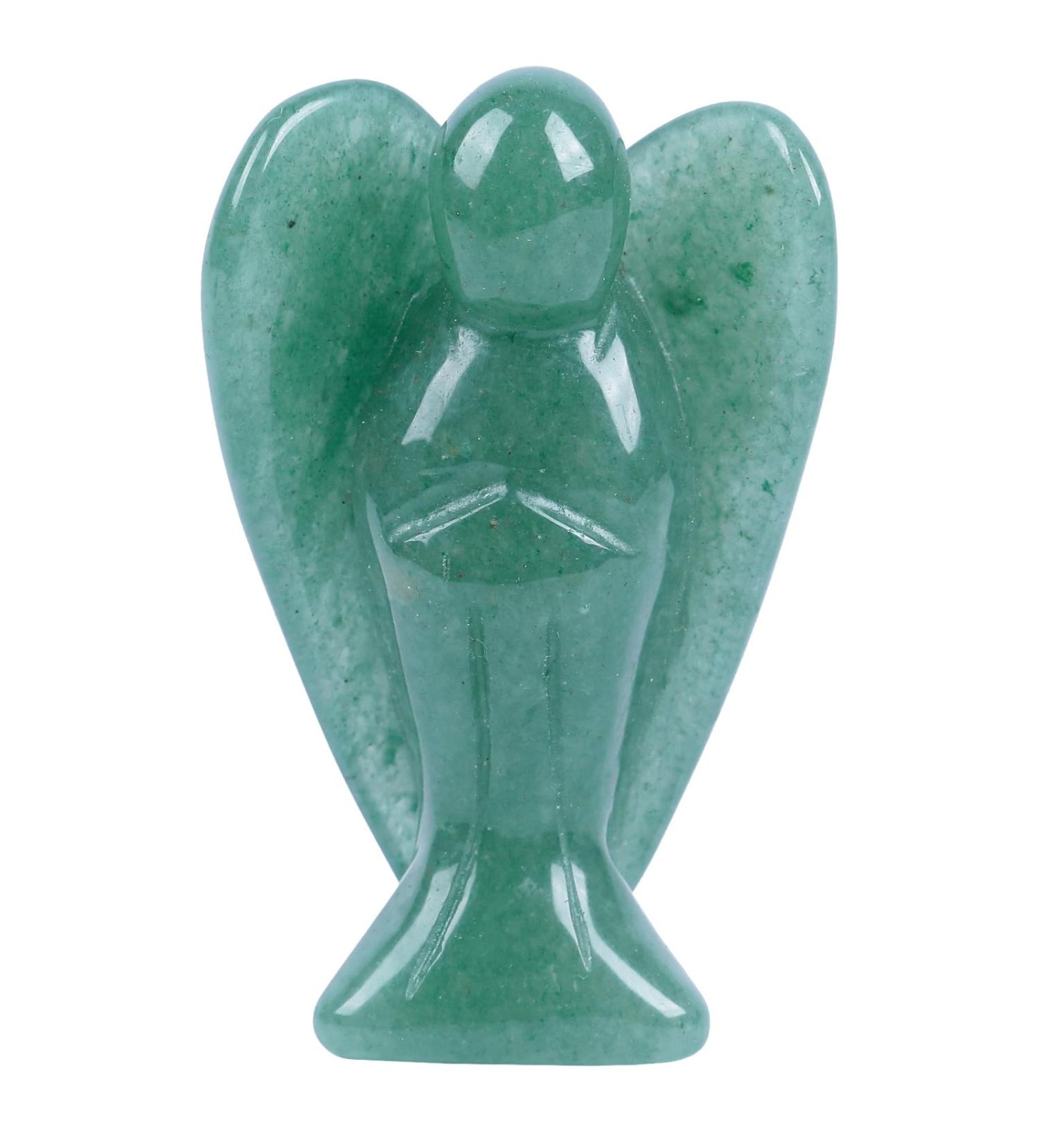 Lovionus89 Green Aventurine Guardian Angel Statue Hand Carved 5cm Healing Crystal Decoration - Buy Online on GoSupps.com