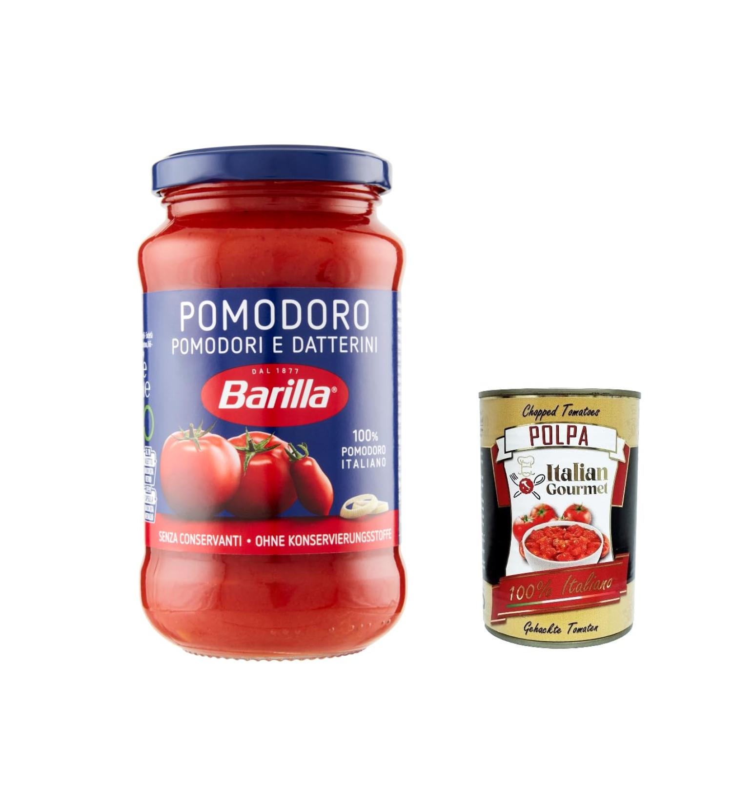  Italian Gourmet E.R. Barilla Tomato and Datterini Sauce 100% Italian Tomato Sauces 400g + Italian Polpa Gourmet 400g Set of 6 - Buy Online on GoSupps.com