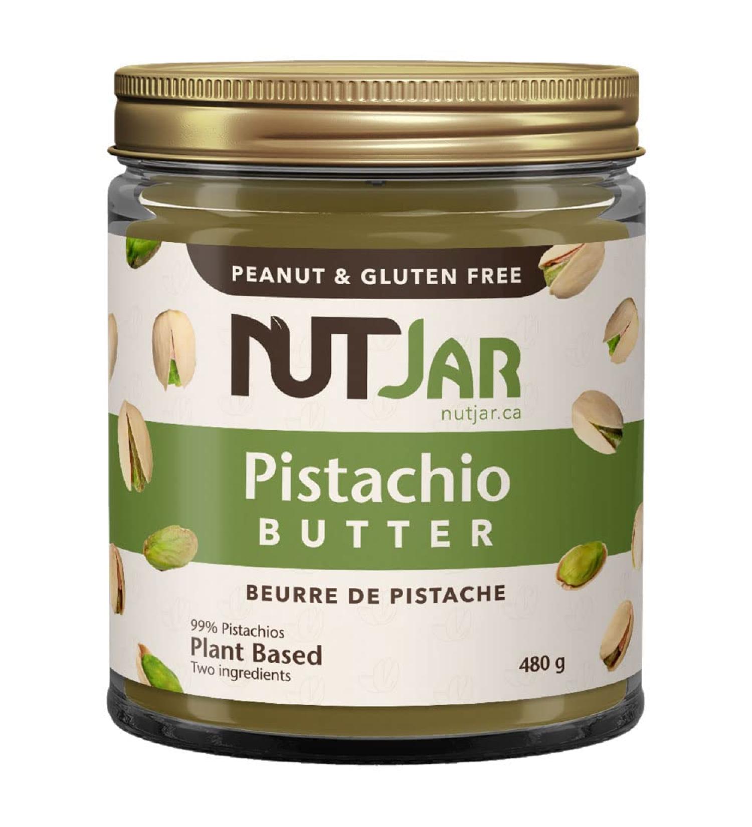 NutJar Premium Pistachio Butter 480 g No Added Sugars Colours or Preservatives Vegan Gluten Free Keto Friendly Made in Canada 480 g (Pack of 1) - Buy Online on GoSupps.com