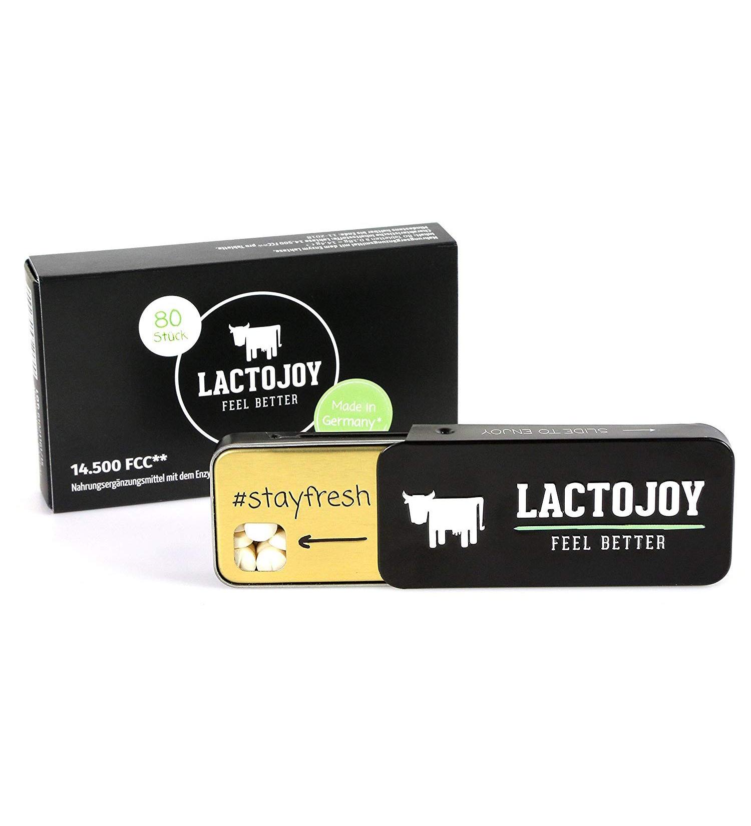 LactoJoy Lactase Pills - Powerful Enzymes for Lactose Intolerance - 100% Vegan - 80 Pieces - Buy Online on GoSupps.com