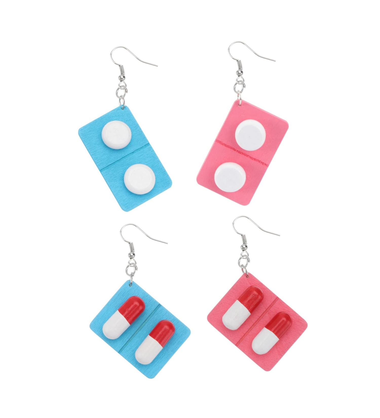 BESPORTBLE 2pairs Wooden Ear Dangler Medicine Shape Fashionable Nurse Earrings for Cosplay - Buy Online on GoSupps.com