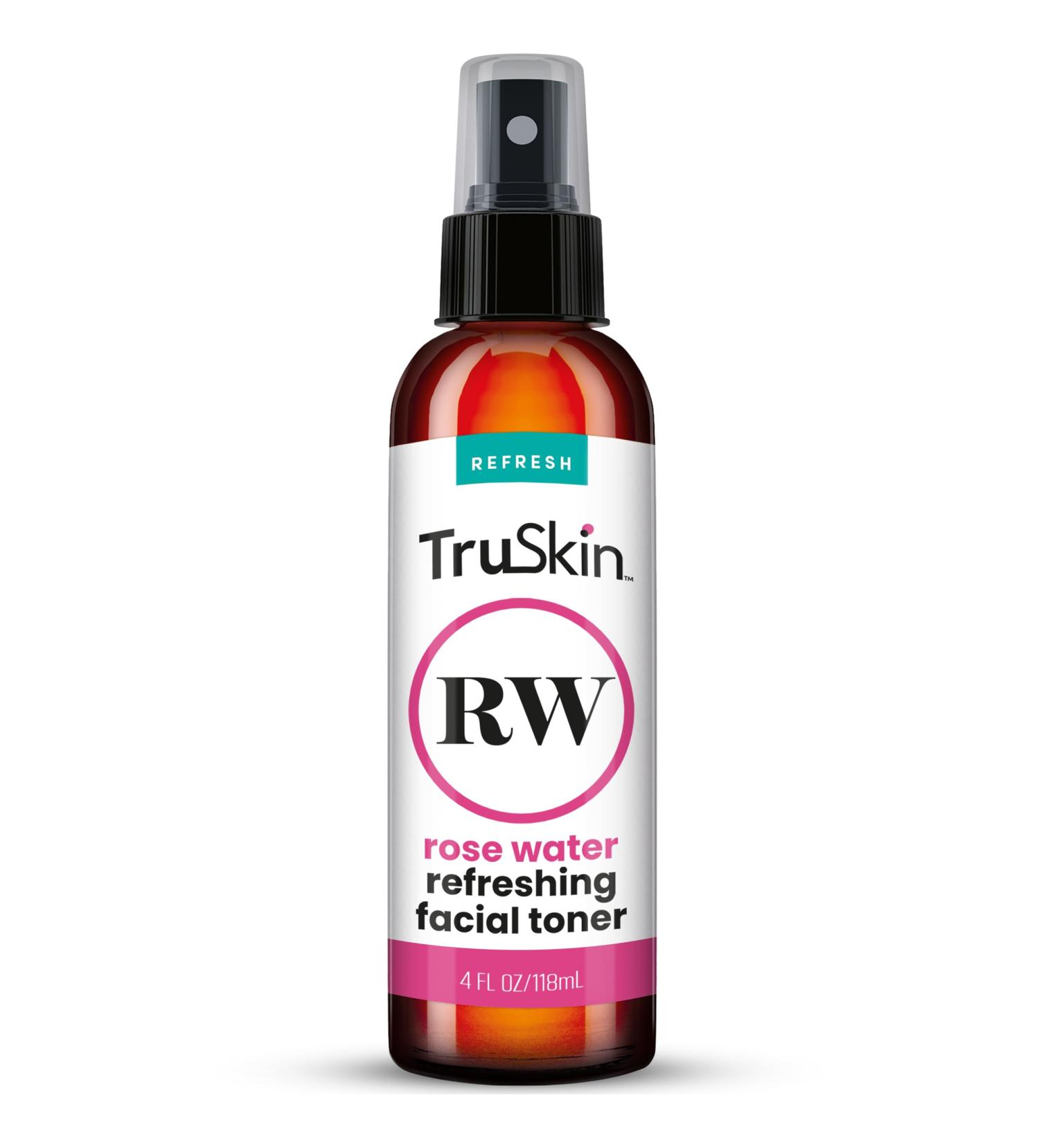 TruSkin Rose Water Toner for Face | 100% Natural Hydrating Skin Care | Refresh & Revitalize | 4 fl oz - Buy Online on GoSupps.com