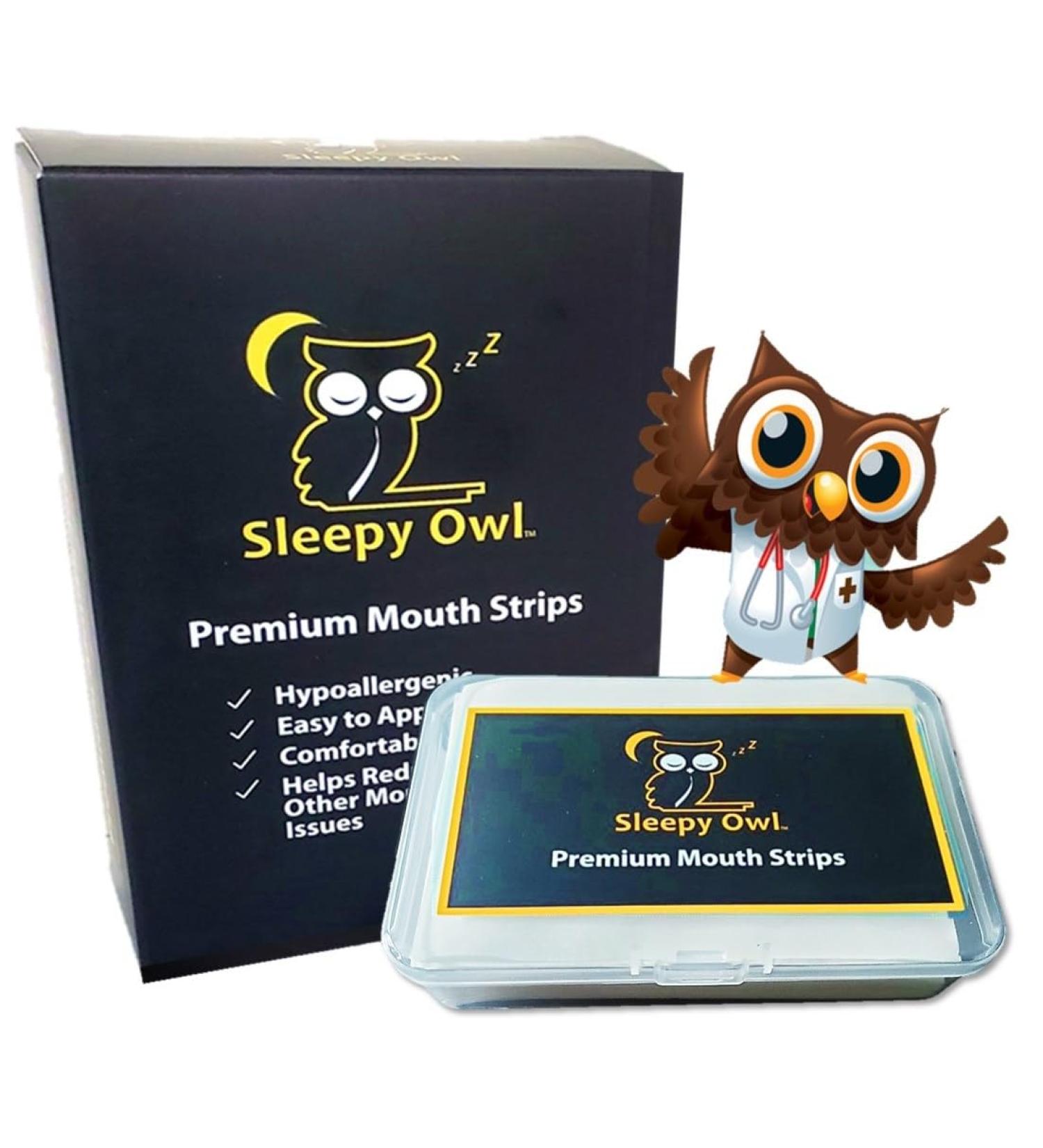 Doctor Sleepy Owl Mouth Tape Strips 120ct - Snoring & Mouth Breathing Relief - Buy Online on GoSupps.com