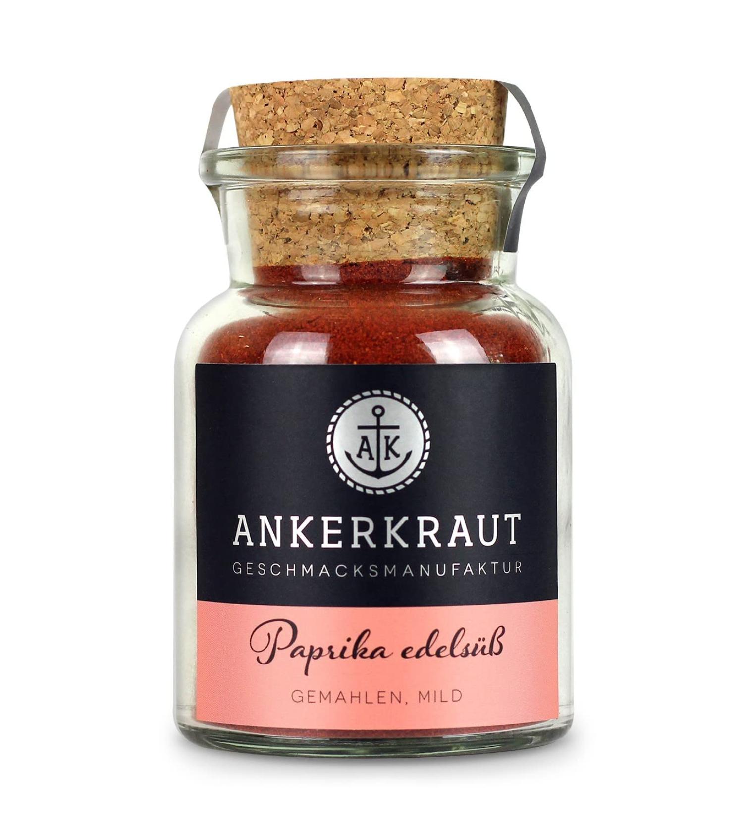 Ankerkraut Sweet Paprika Spice | Ground Red Paprika 70g in Cork Glass Premium Flavor for International Shipping - Buy Online on GoSupps.com