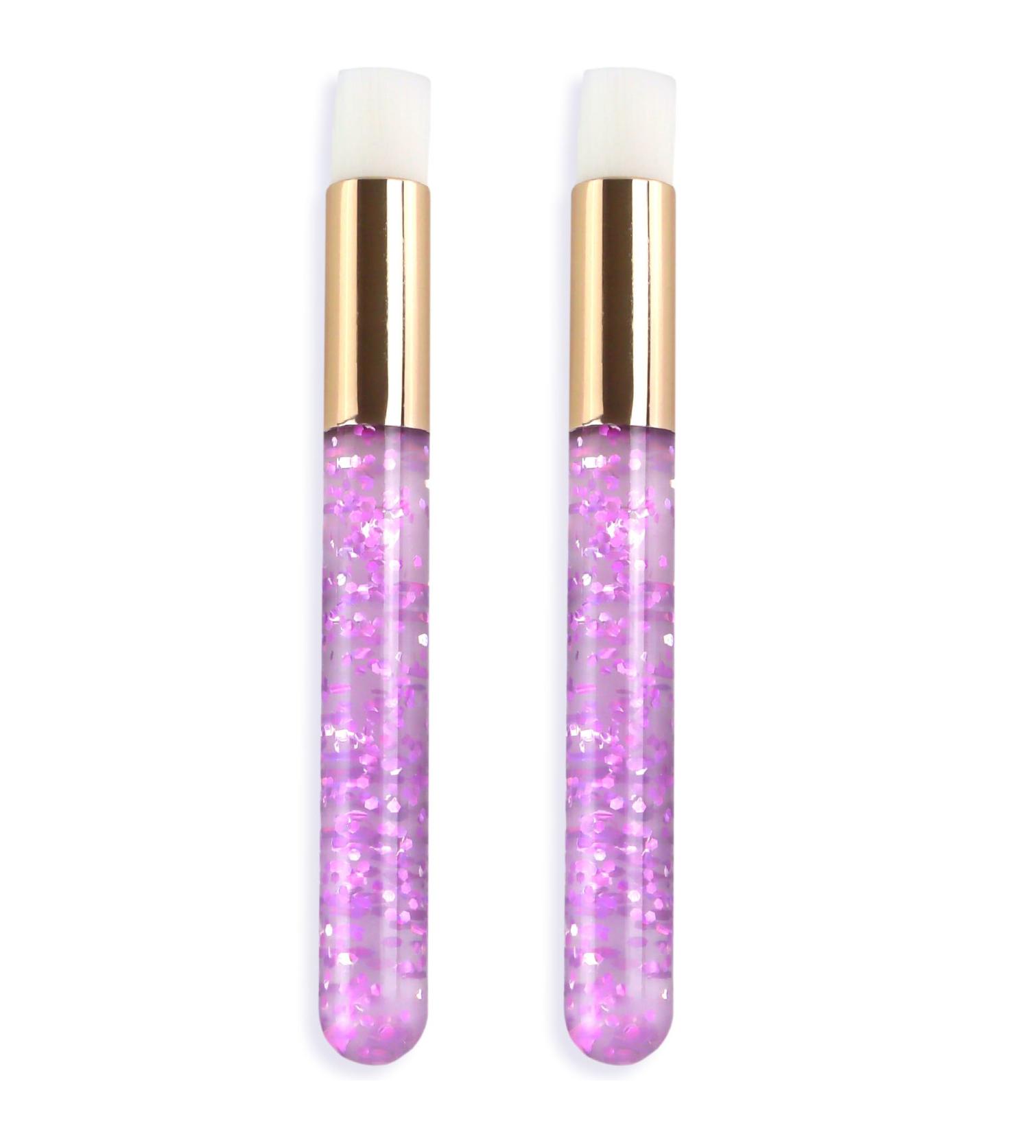 Lash Shampoo Brush Set - 2 Purple Crystal Brushes for Eyelash Extensions Cleansing & Blackhead Removal - Technician Supplies & Bathroom Accessories - Buy Online on GoSupps.com