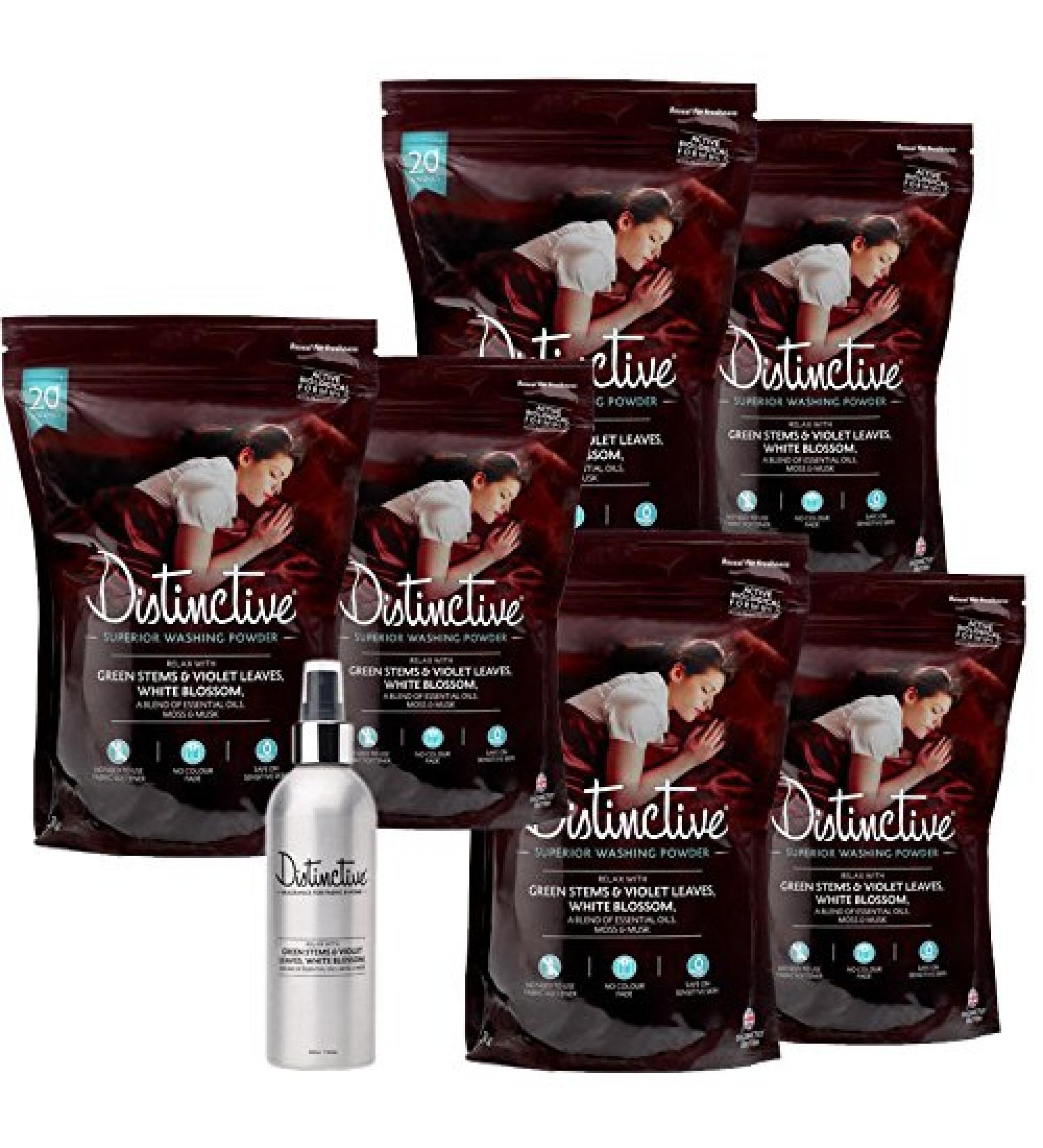 Buy Distinctive Eco-Friendly Washing Powder & Fragrance Spray | Bio Detergent for a Relaxing Night's Sleep - Pack of 6 - Buy Online on GoSupps.com