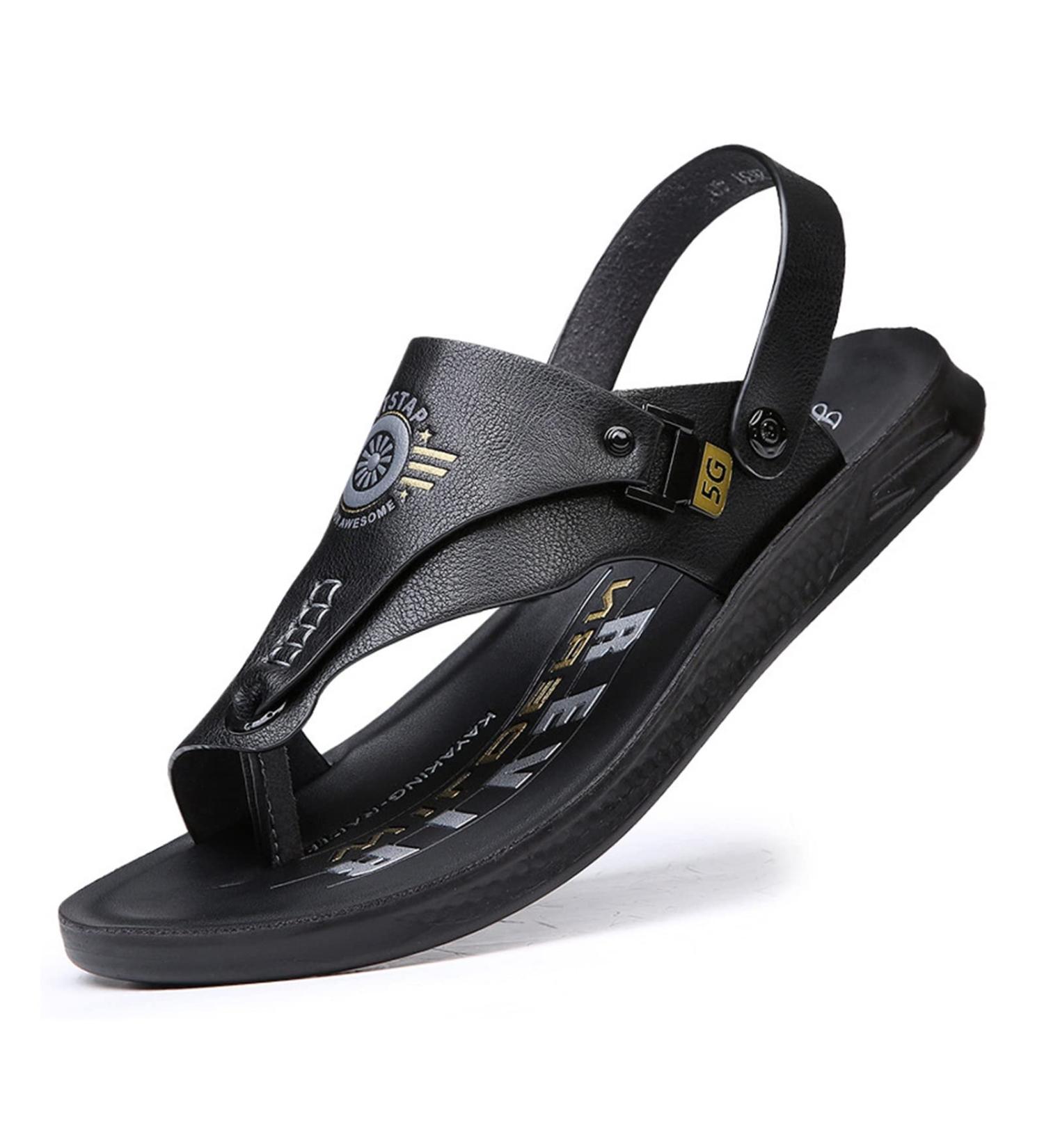 BIAJIAZHUA Mens Orthopedic Corrector Sandals - PU Breathable Non-Slip Toe Corrector Slippers - Plantar Fasciitis Flip Flops - Lightweight & Comfy - Size 6.5 Black - Buy Online on GoSupps.com