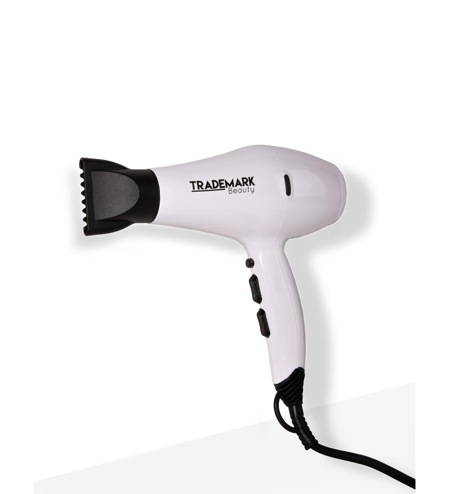 Trademark Beauty Speedy Blo Hair Dryer Professional Strength Blow Dryer with Diffuser & 2 Concentrator Nozzles Faster Dry Time Compact Lightweight and Durable White - Buy Online on GoSupps.com