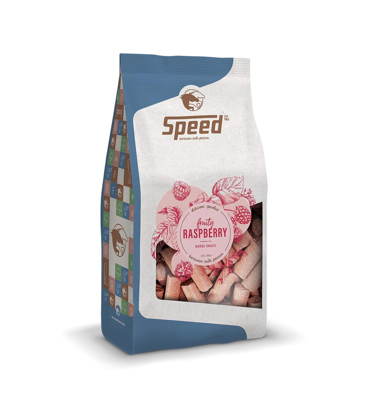 Speed Delicious Speedies Raspberry Horse Deckerli with raspberry taste fruity snack for every horse best ingredients simply practical (1 kg) raspberry 1 kg (1 Pack)