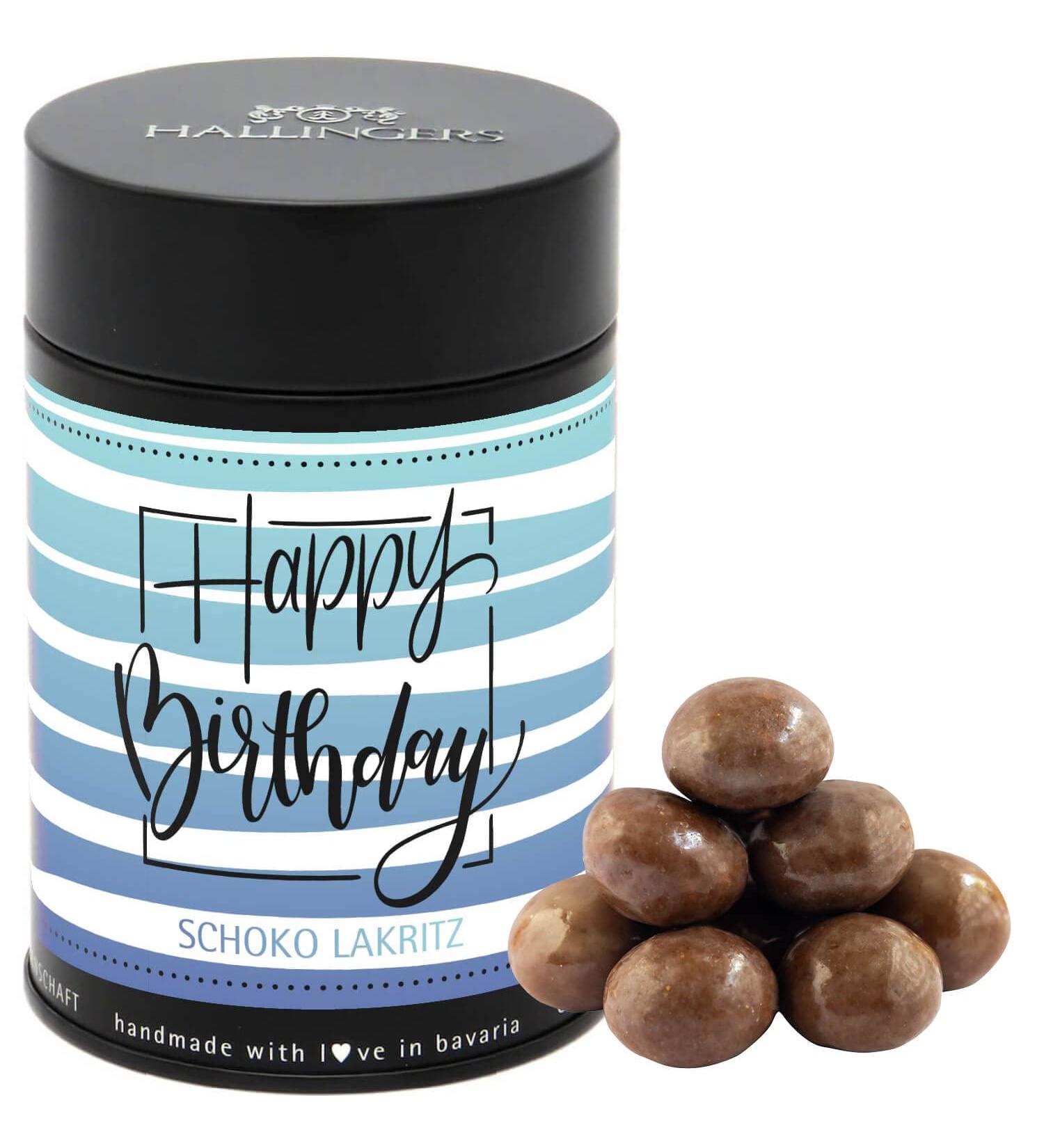 Hallingers Happy Birthday Gourmet Licorice 150g - Perfect Gift for Mother's Day & Father's Day | Spiced Chocolate Treats & Birthday Congratulations - Buy Online on GoSupps.com