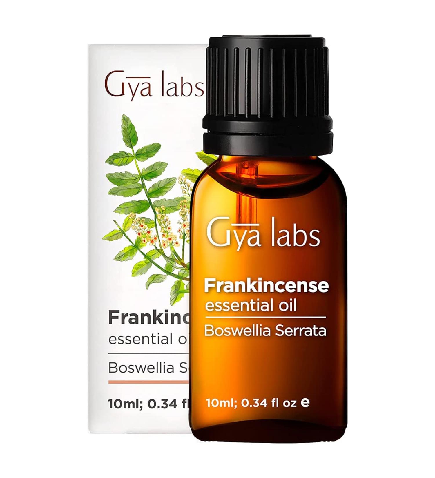 Gya Labs Pure Frankincense Essential Oil - 100% Natural, Therapeutic Grade for Pain Relief, Skin Care & Aromatherapy - 0.34 fl oz - Buy Online on GoSupps.com