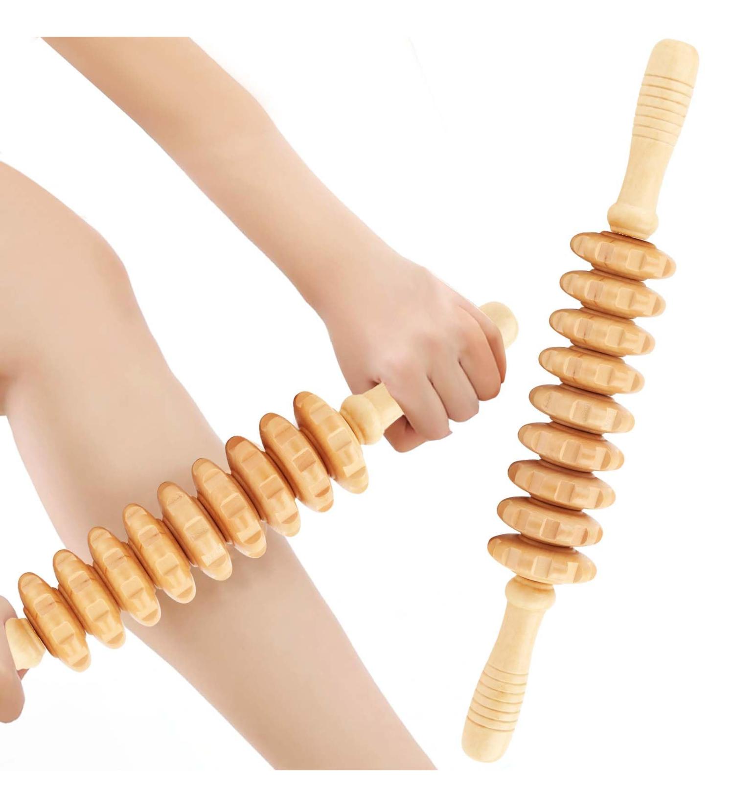 Premium Wood Fascia Rod Massage Roller | Body Relaxation & Muscle Recovery Device - Buy Online on GoSupps.com