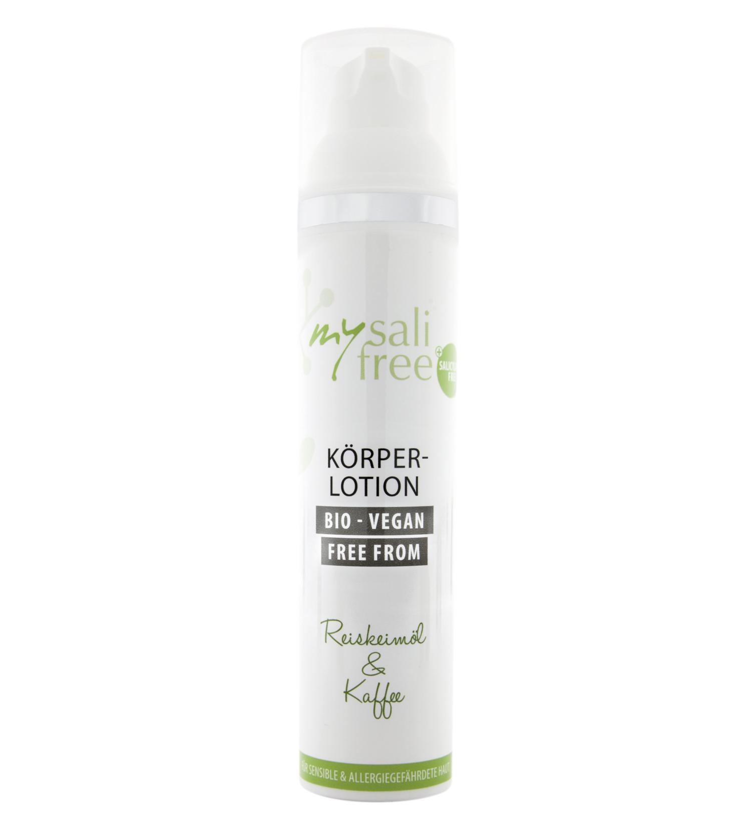 mysalifree Organic Body Lotion - Soothing Firing Lotion for Sensitive Skin with Rice Kime Oil & Coffee Extract | 100ml | Unique Vegan & Organic Formula | Ship Worldwide - Buy Online on GoSupps.com