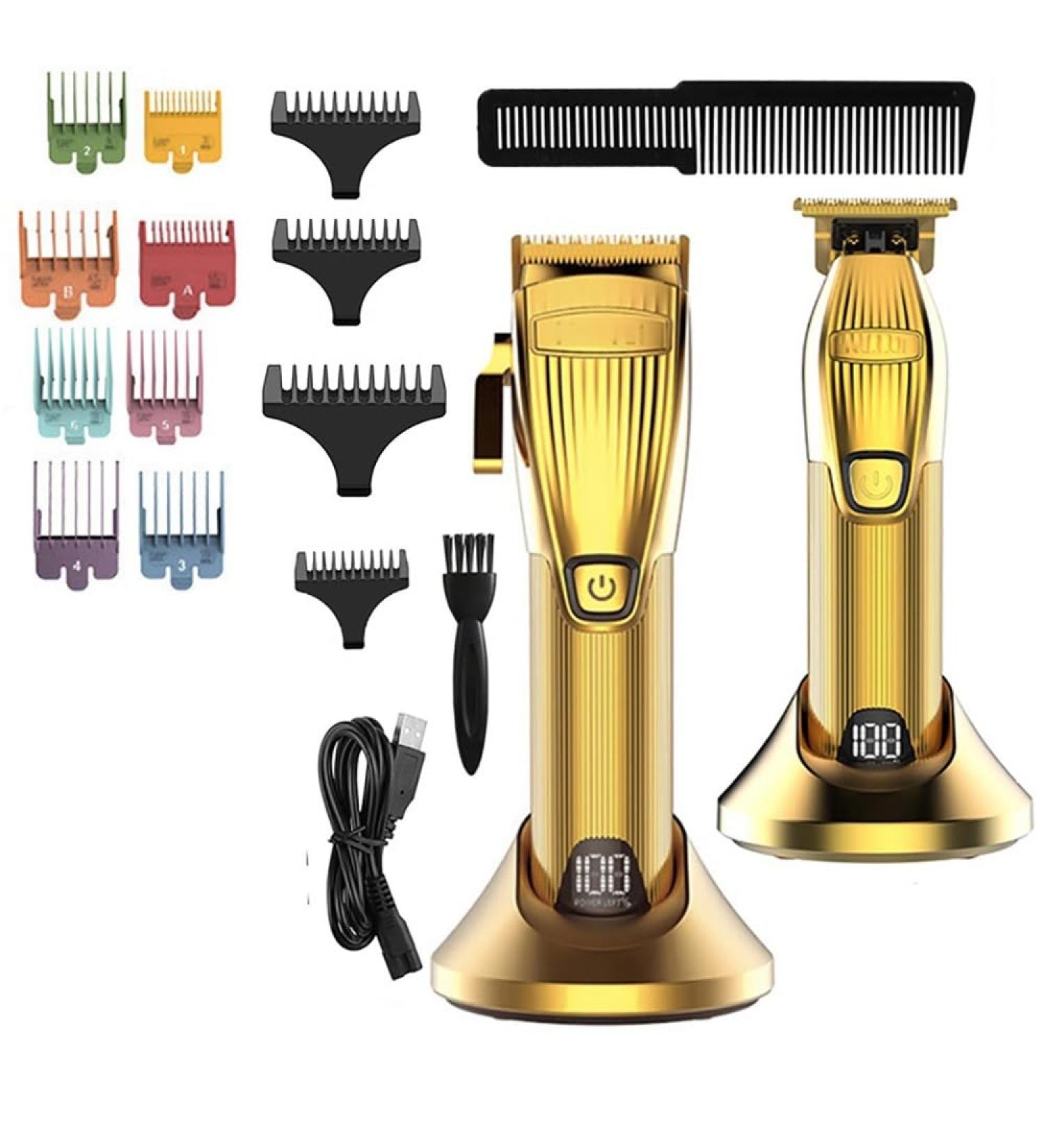 Hair Clippers for Men 2PCS Professional LCD Display Electirc High Speed Motor Hair Clipper Barber Shop Rechargeable Hair Timmer Powerful Hair Cutting - Buy Online on GoSupps.com