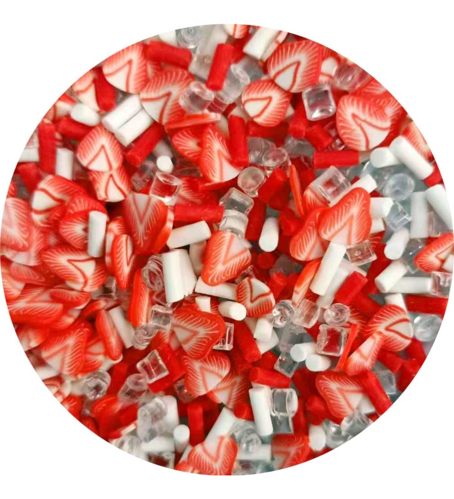 NIANTU11 100g Mixed Rhinestone Fruit Slices Polymer Hot Clay Sprinkles for Crafts DIY Tiny Cute Plastic klei Accessories Nail Arts Gift (Color : 7)