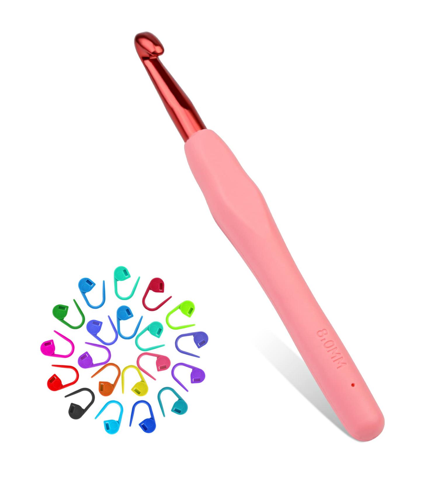 IMZAY 8mm Crochet Hooks with Ergonomic Handle - Extra Long Knitting Needles for Arthritic Hands - Ideal Craft Tools for Beginners and Experienced Crochet Enthusiasts - Buy Online on GoSupps.com