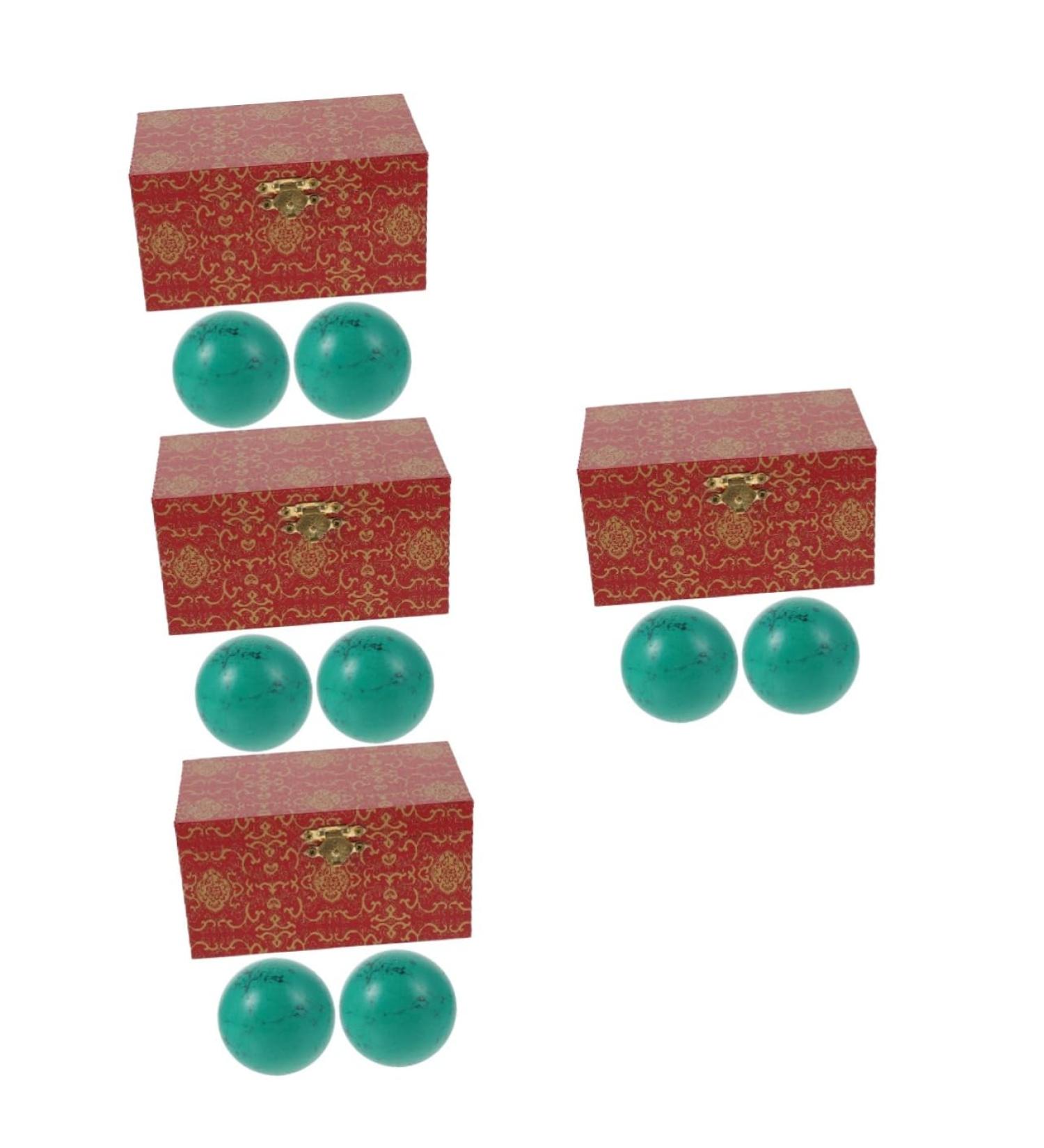 Fomiyes 8 Stk Turquoise Handball & Baoding Balls - Strengthen Wrists & Enhance Health | Chinese Meridian Bouncing Balls - Buy Online on GoSupps.com