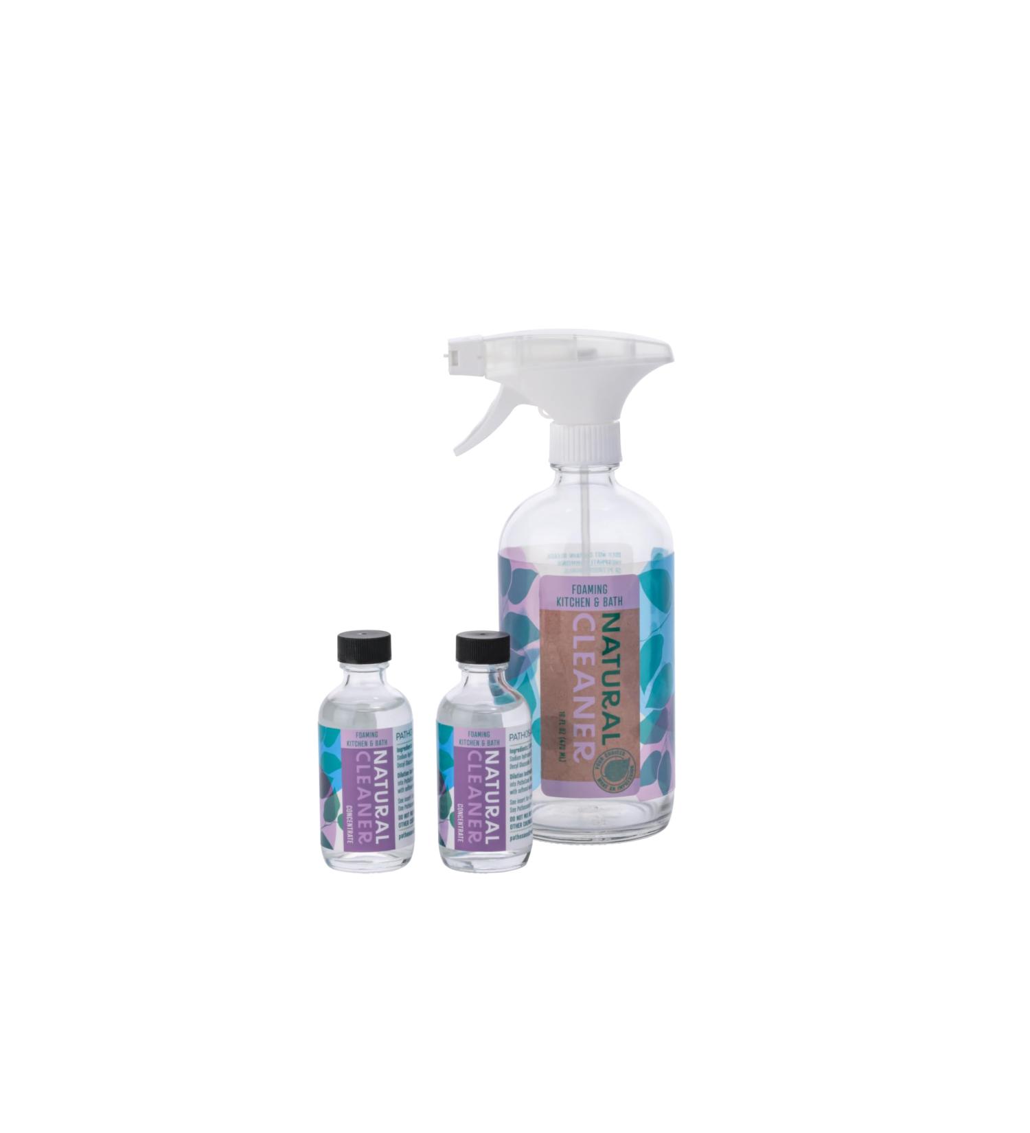 Natural Kitchen & Bath Cleaner Concentrate Kit - Unscented Foaming Cleaner with Glass Spray Bottle - Eco-Friendly Household Supplies - Buy Online on GoSupps.com