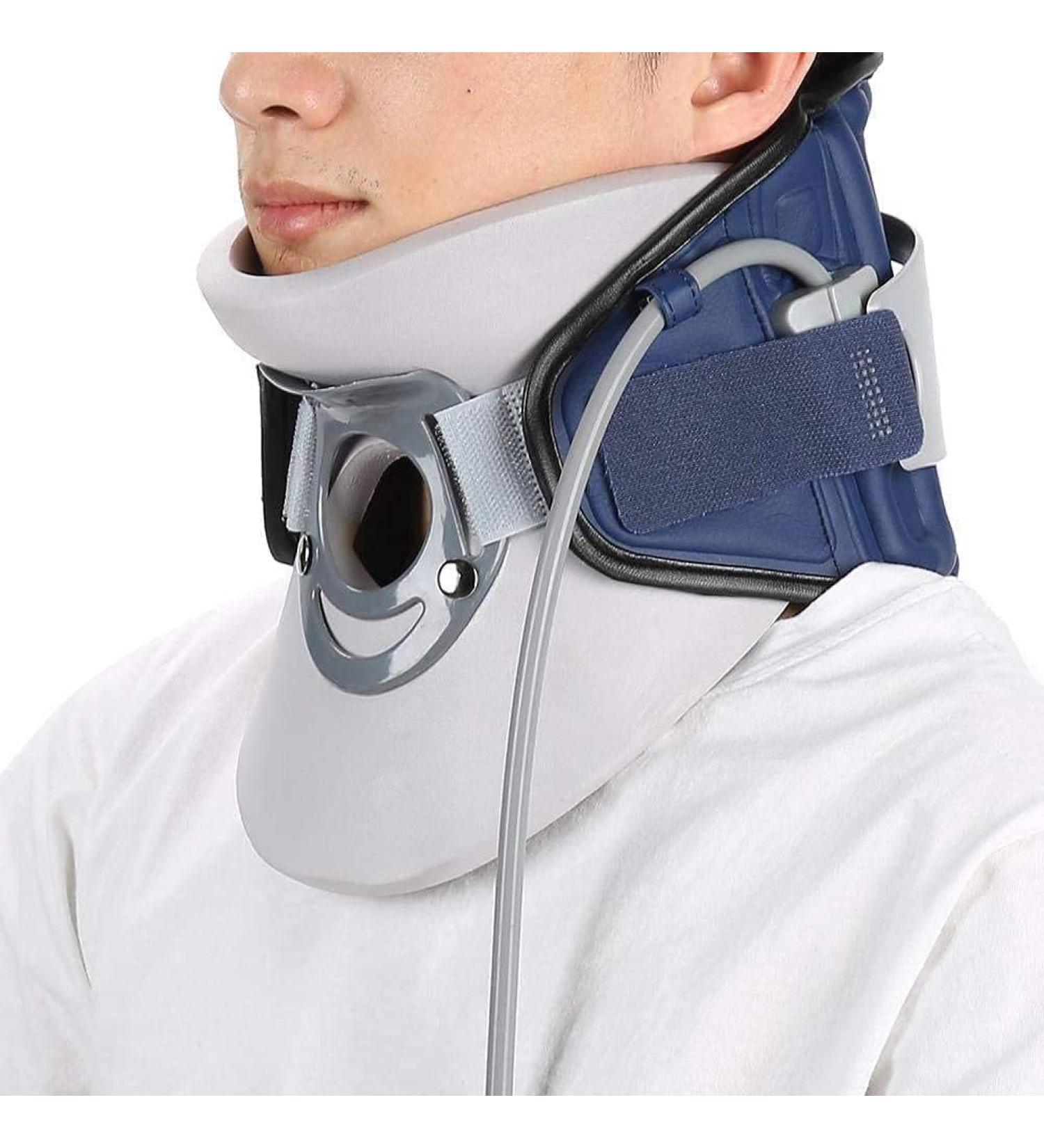 Ininosnp Cervical Traction Brace - Adjustable Neck Protection Device for Pain Relief | Soft & Comfortable Neck Support - Buy Online on GoSupps.com
